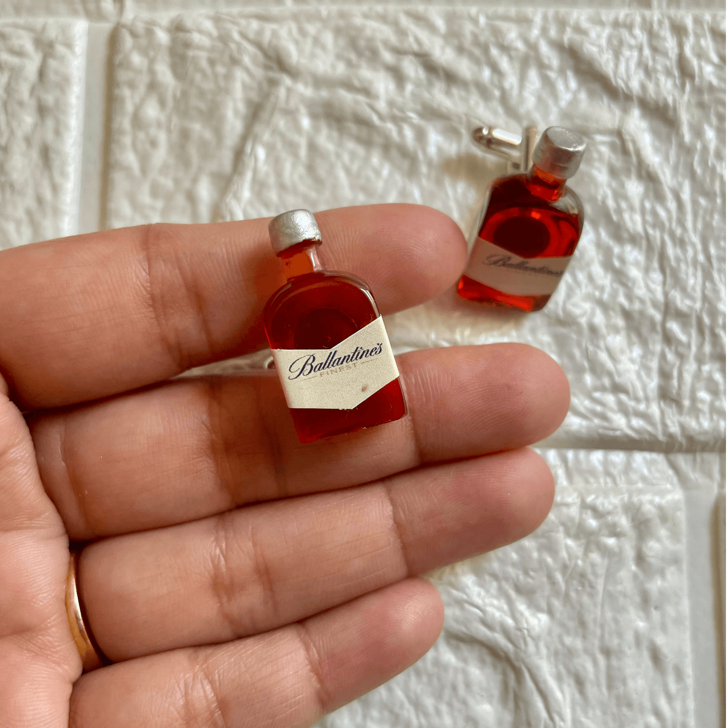 Miniature Ballentine Whiskey Cufflinks