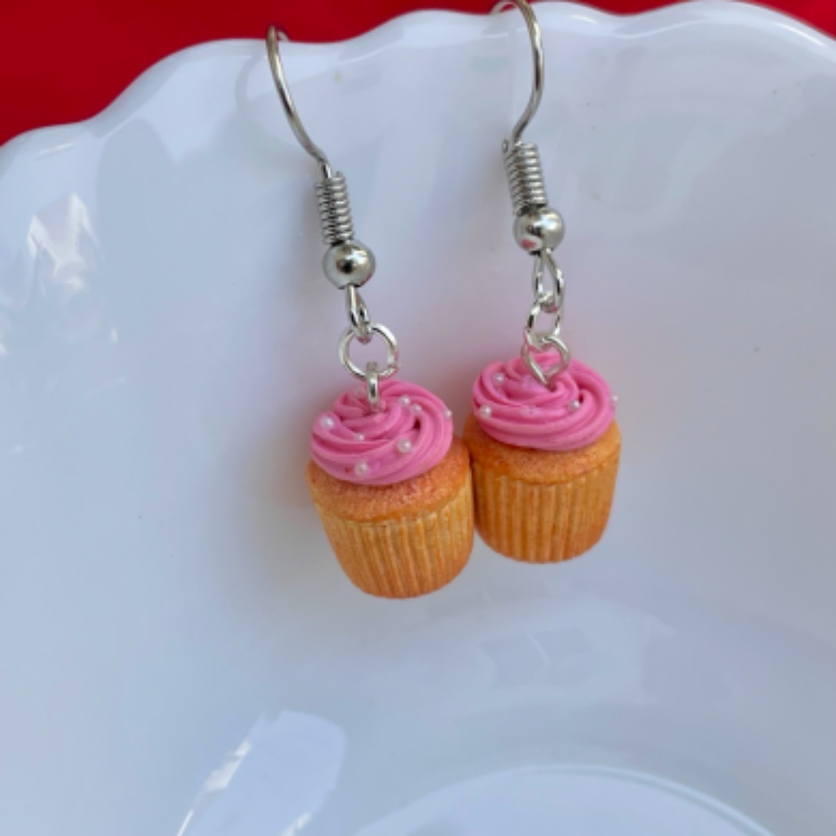 Pink Frosting Cupcakes Earrings