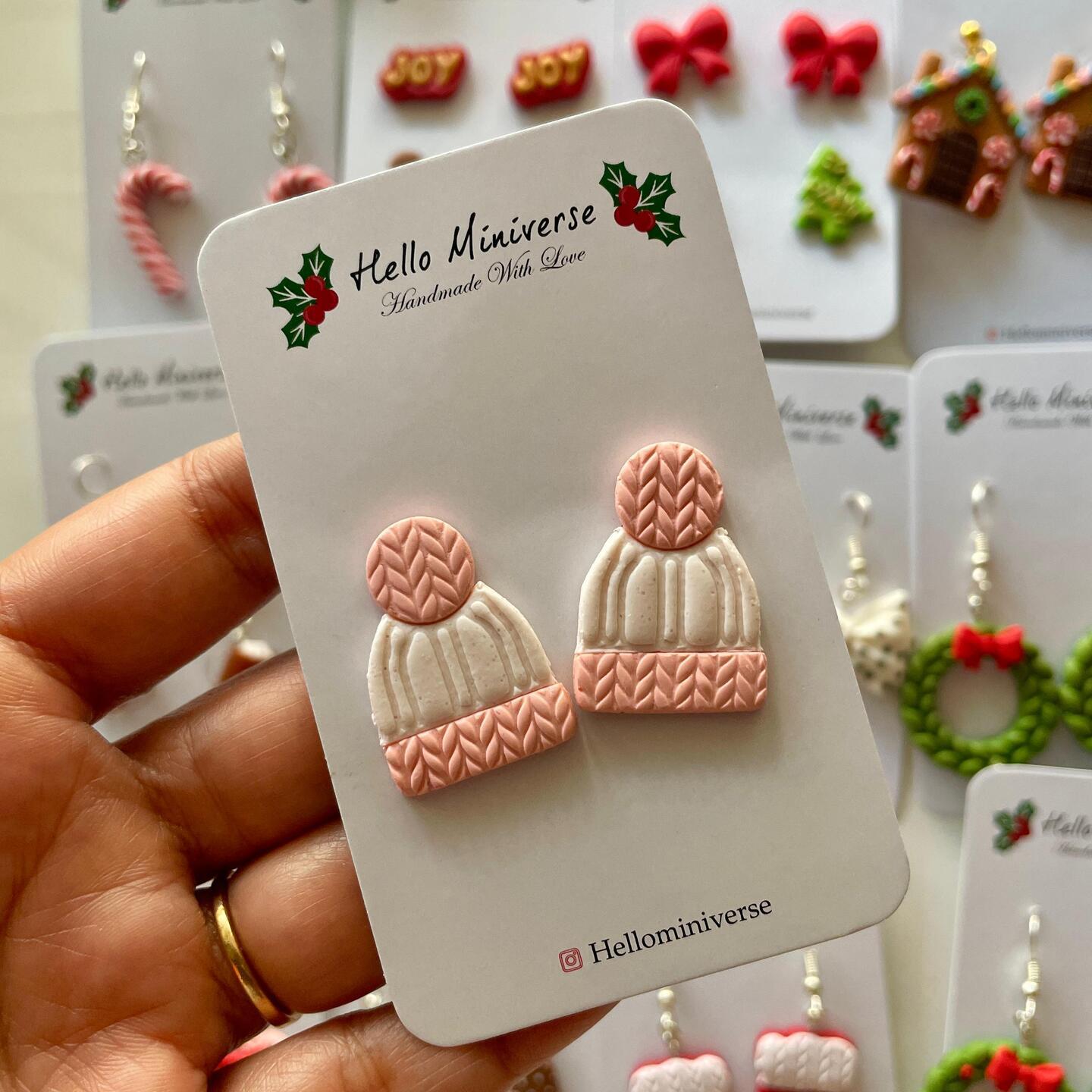 Miniature Stocking Cap Earrings