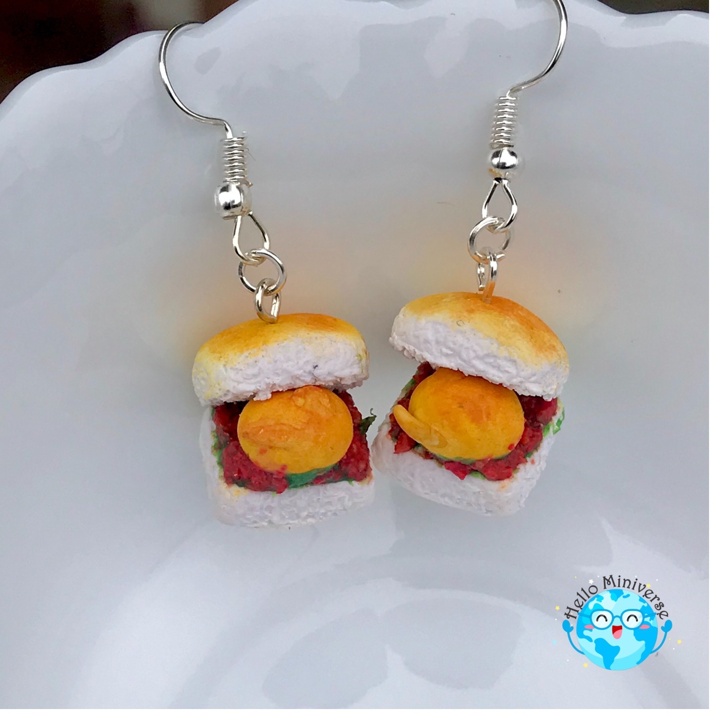 Miniature Vada Pav Earrings