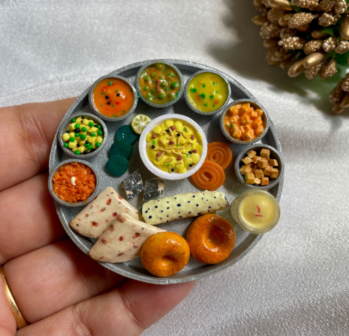 Miniature MP Traditional Thali Fridge Magnet