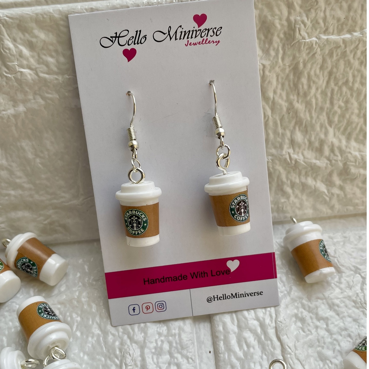 Miniature Starbucks Coffee Earrings