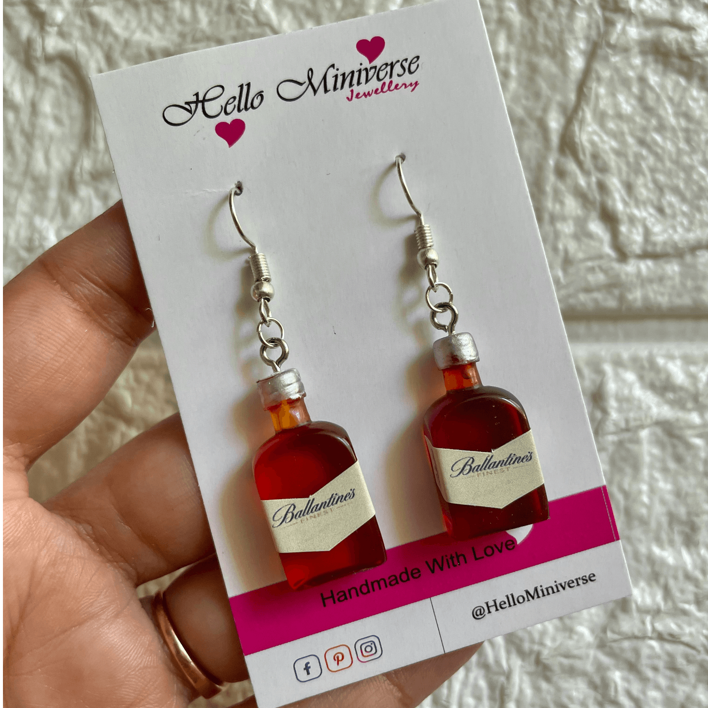 Miniature Ballentine Whiskey Earrings