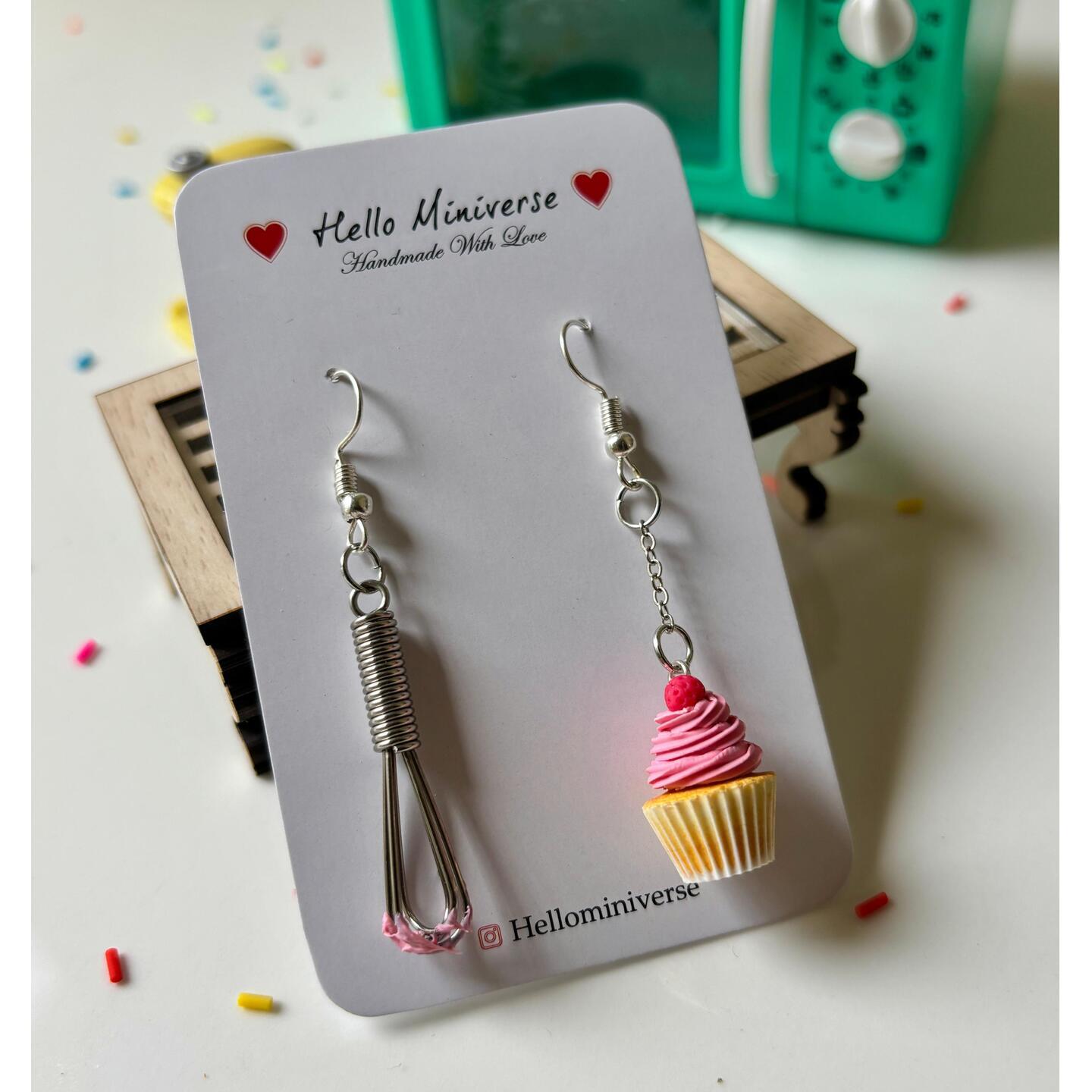 Miniature Cupcake Whiskers Earrings 