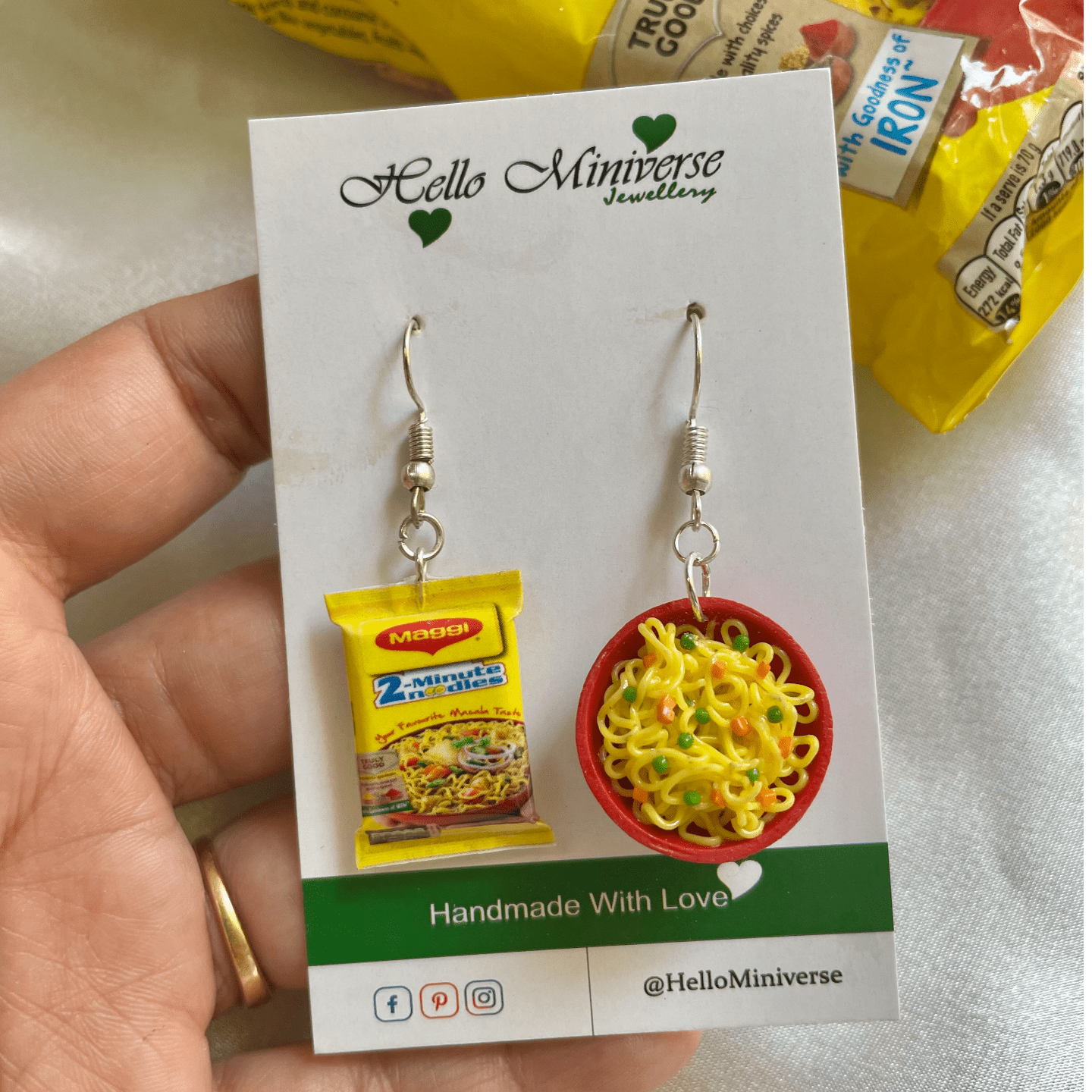 Miniature Maggi With Bowl Earrings