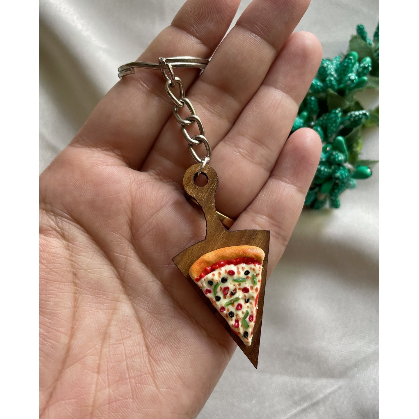 Miniature Pizza Platter Keychain