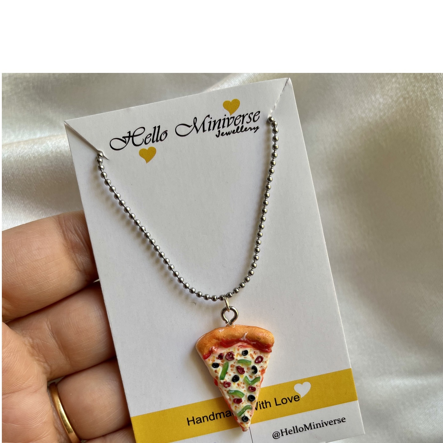 Miniature Pizza Necklace