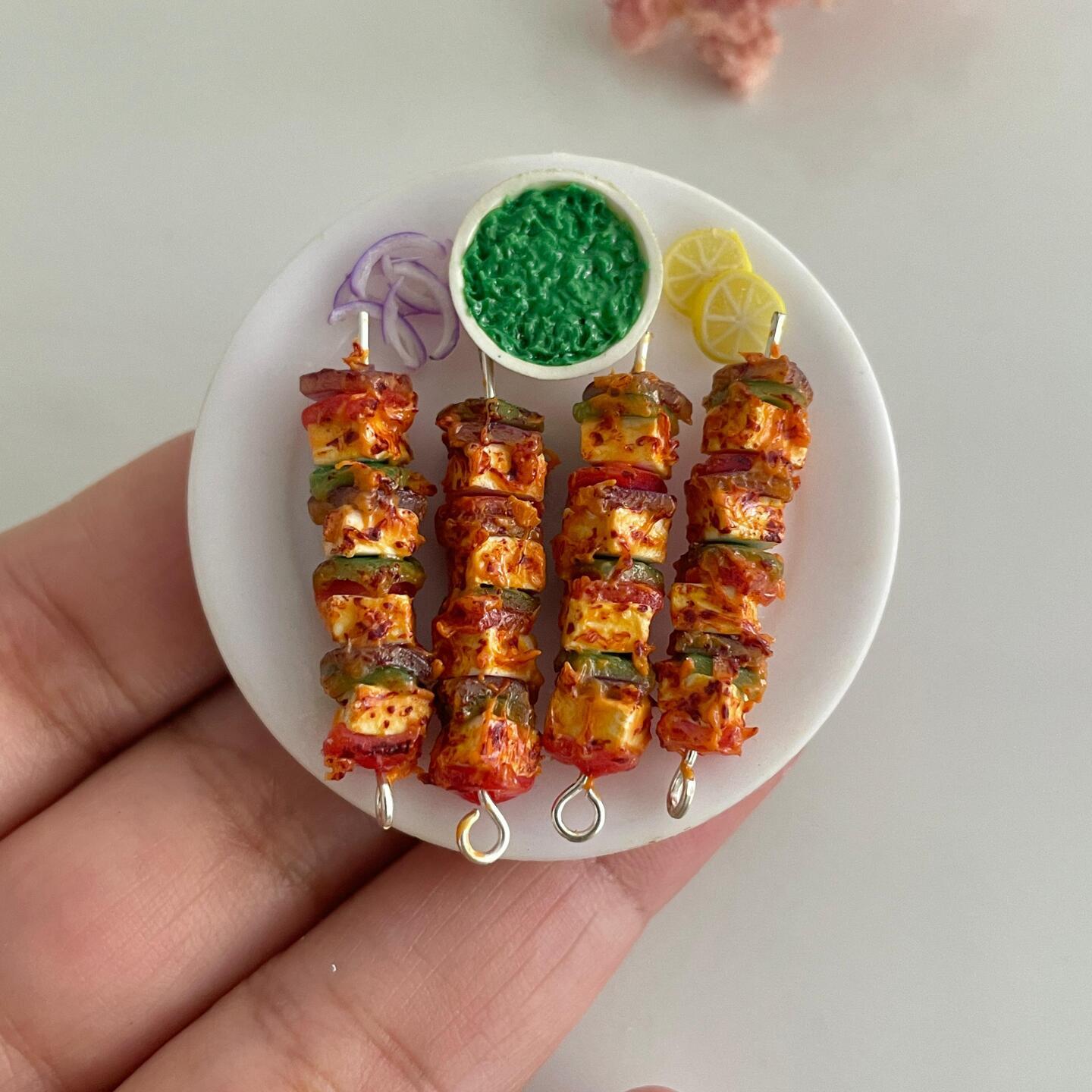 Miniature Paneer Tikka Fridge Magnet