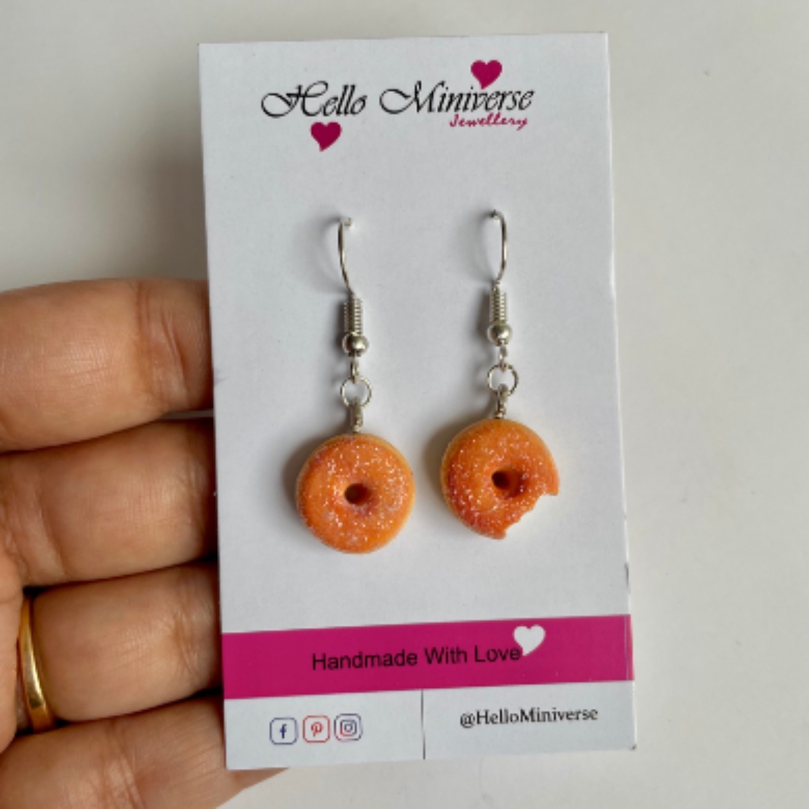 Mjniature Sugar Donut Earrings