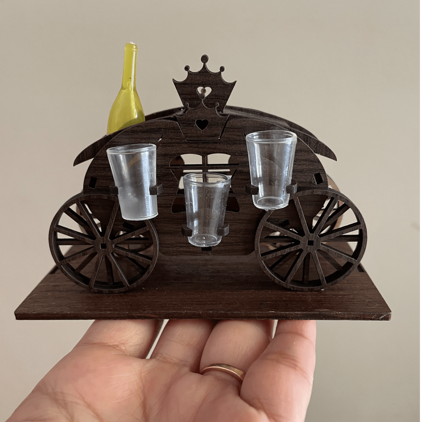 Handcrafted Wooden Beer Cart Magnet