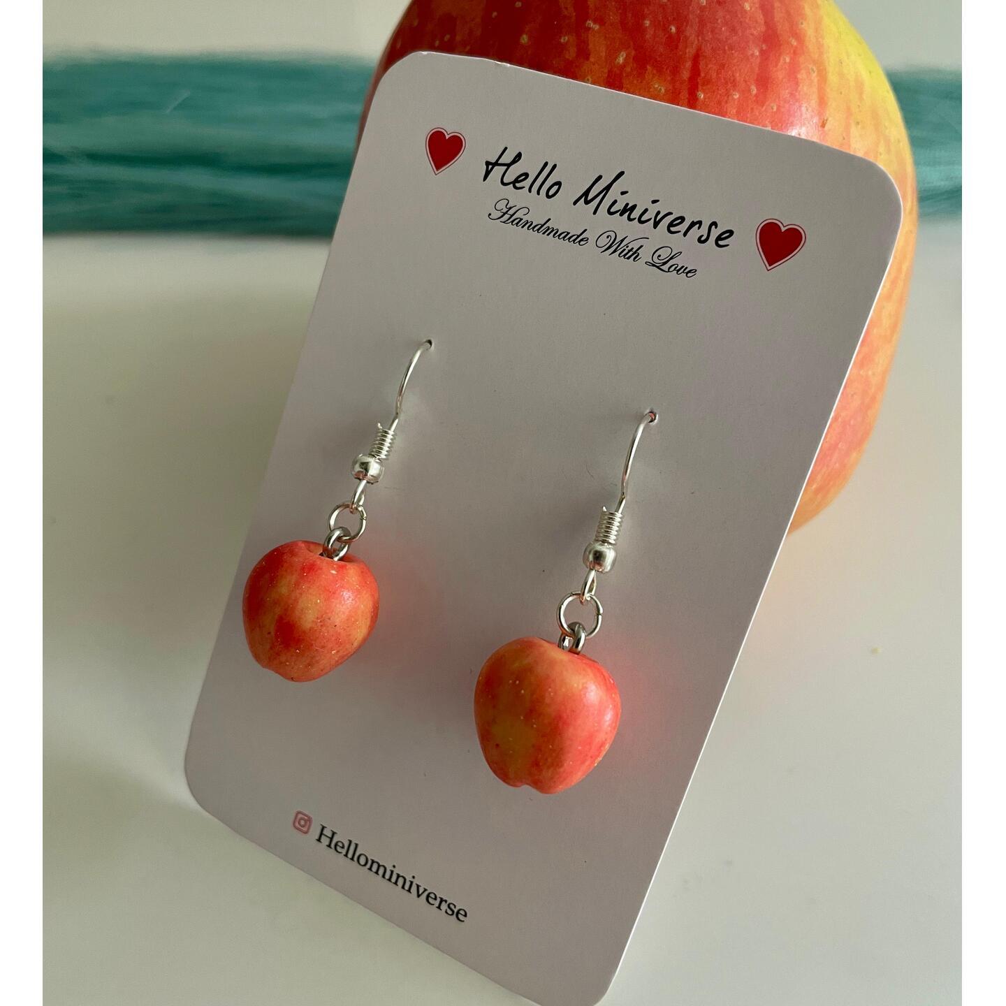 Miniature Apple Fruit Earrings 