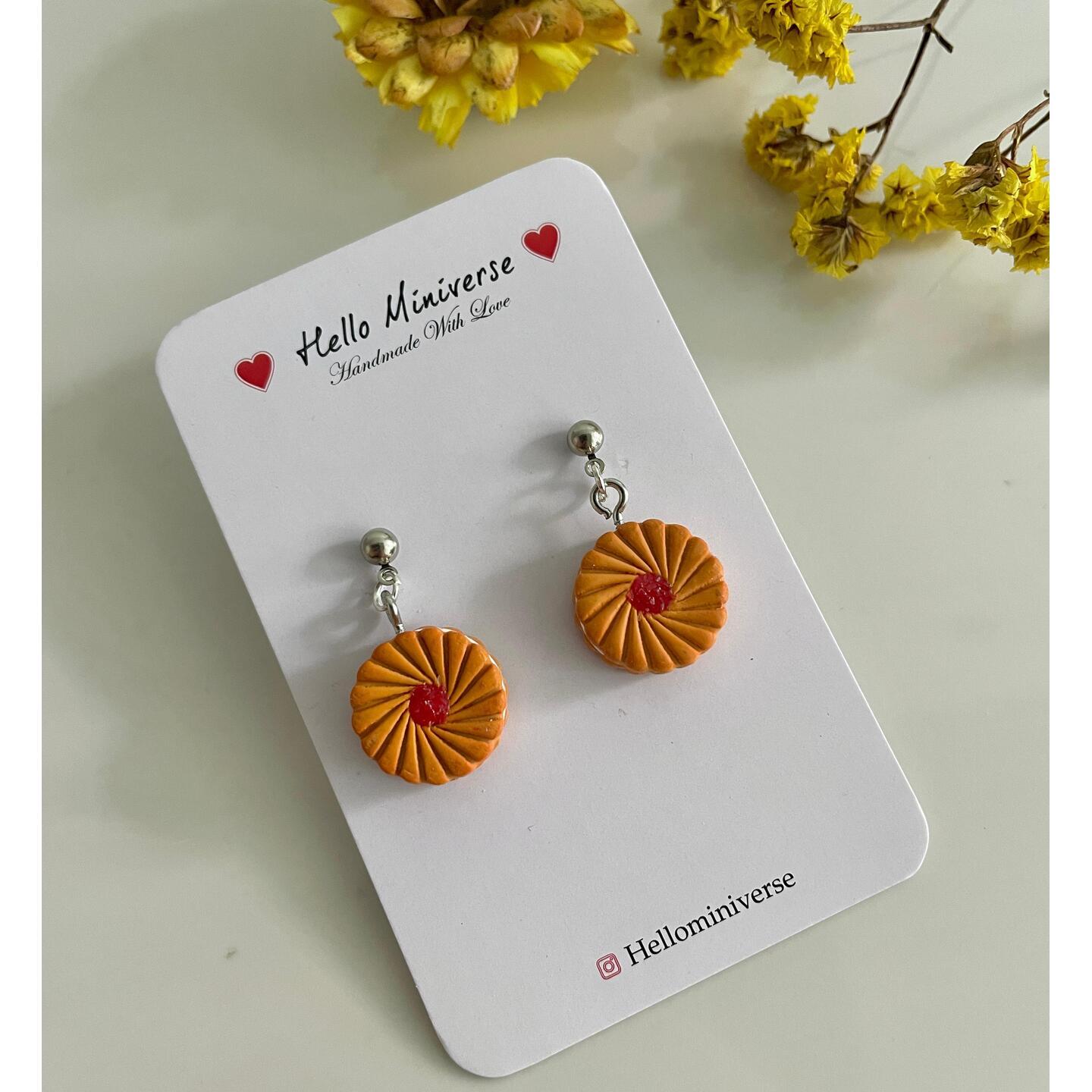 Miniature Jim Jam Biscuit Earrings