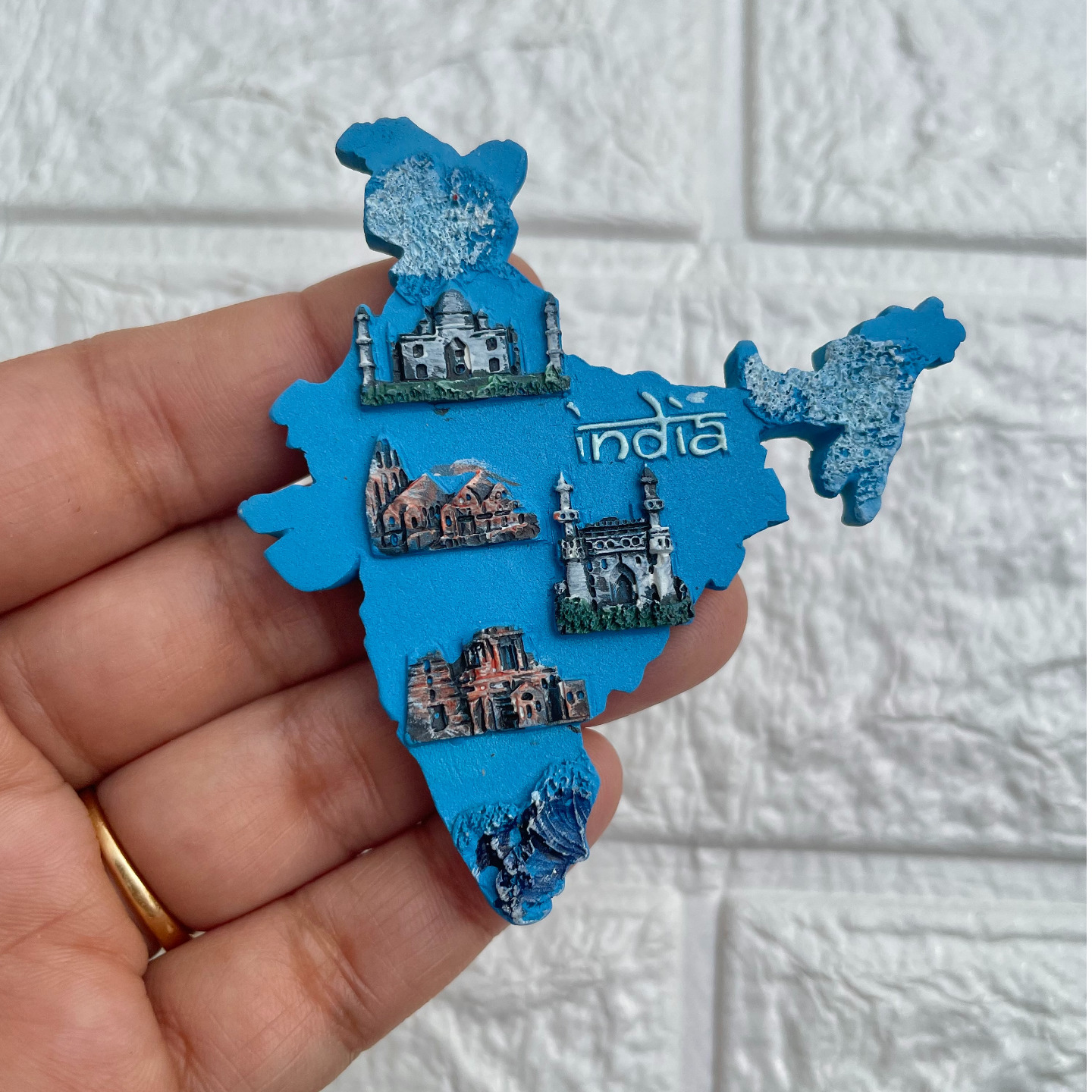 India Map With Heritage Sites Fridge Magnet