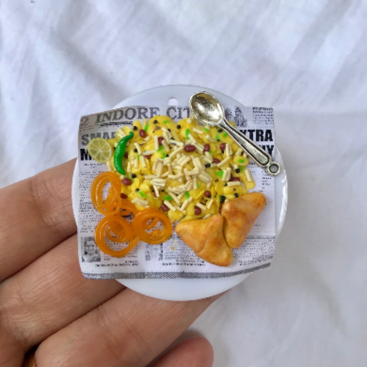 Miniature Poha Jalebi Fridge Magnet