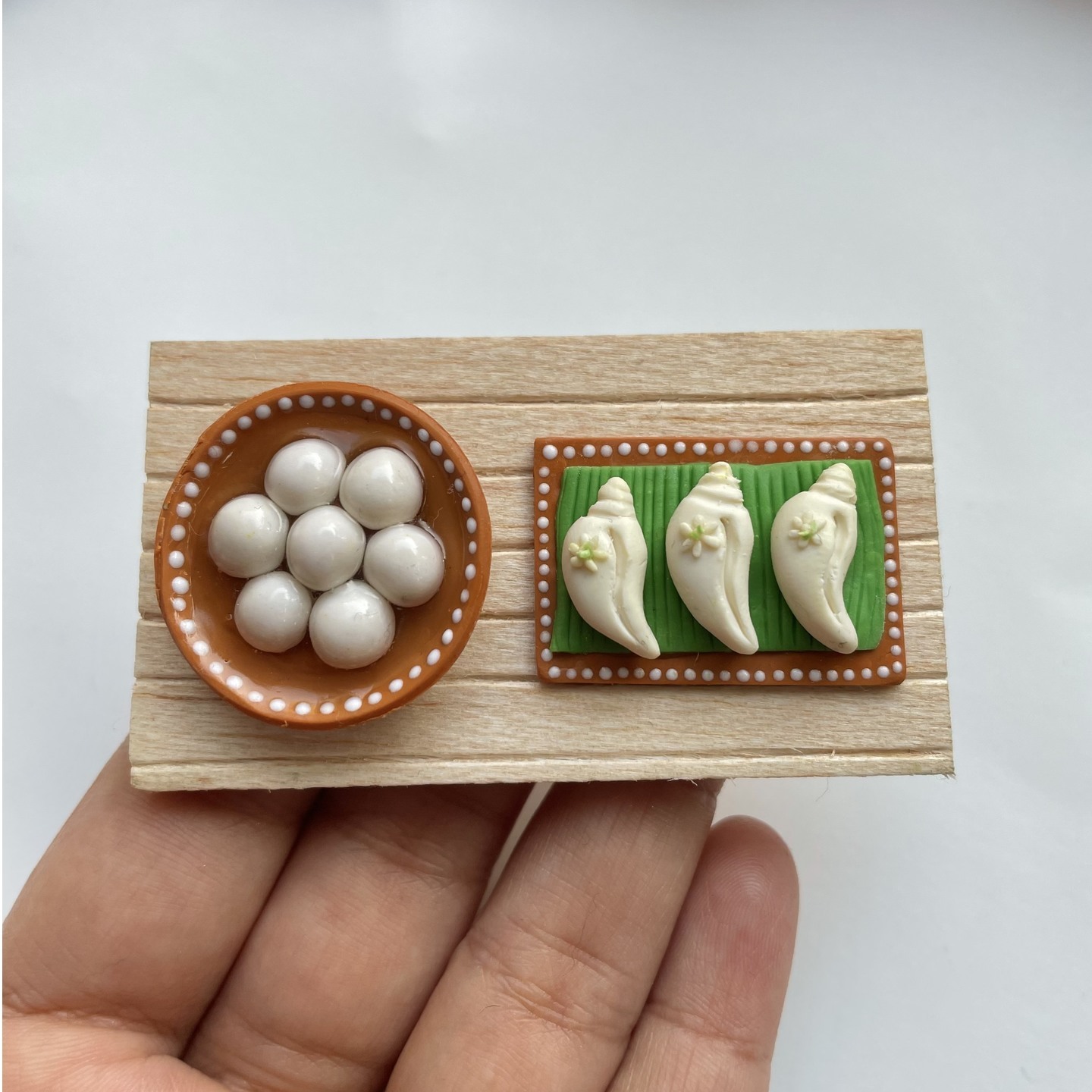 Miniature Rasgulla With Shankh Sandesh Fridge Magnet