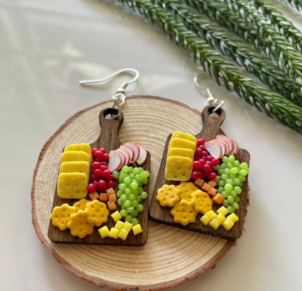 Miniature Cheese Platter Earrings 