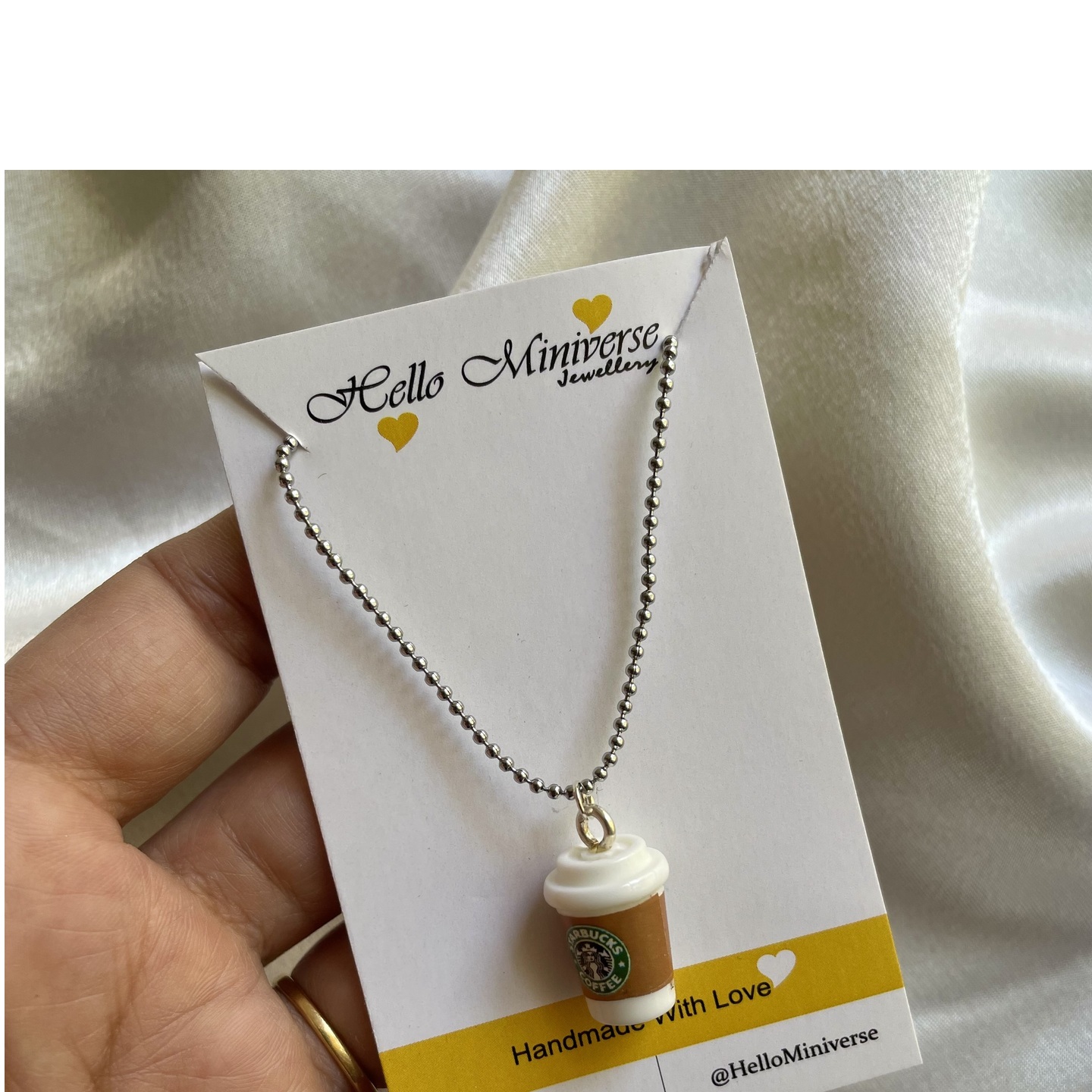 Miniature Starbucks Cold Coffee Necklace