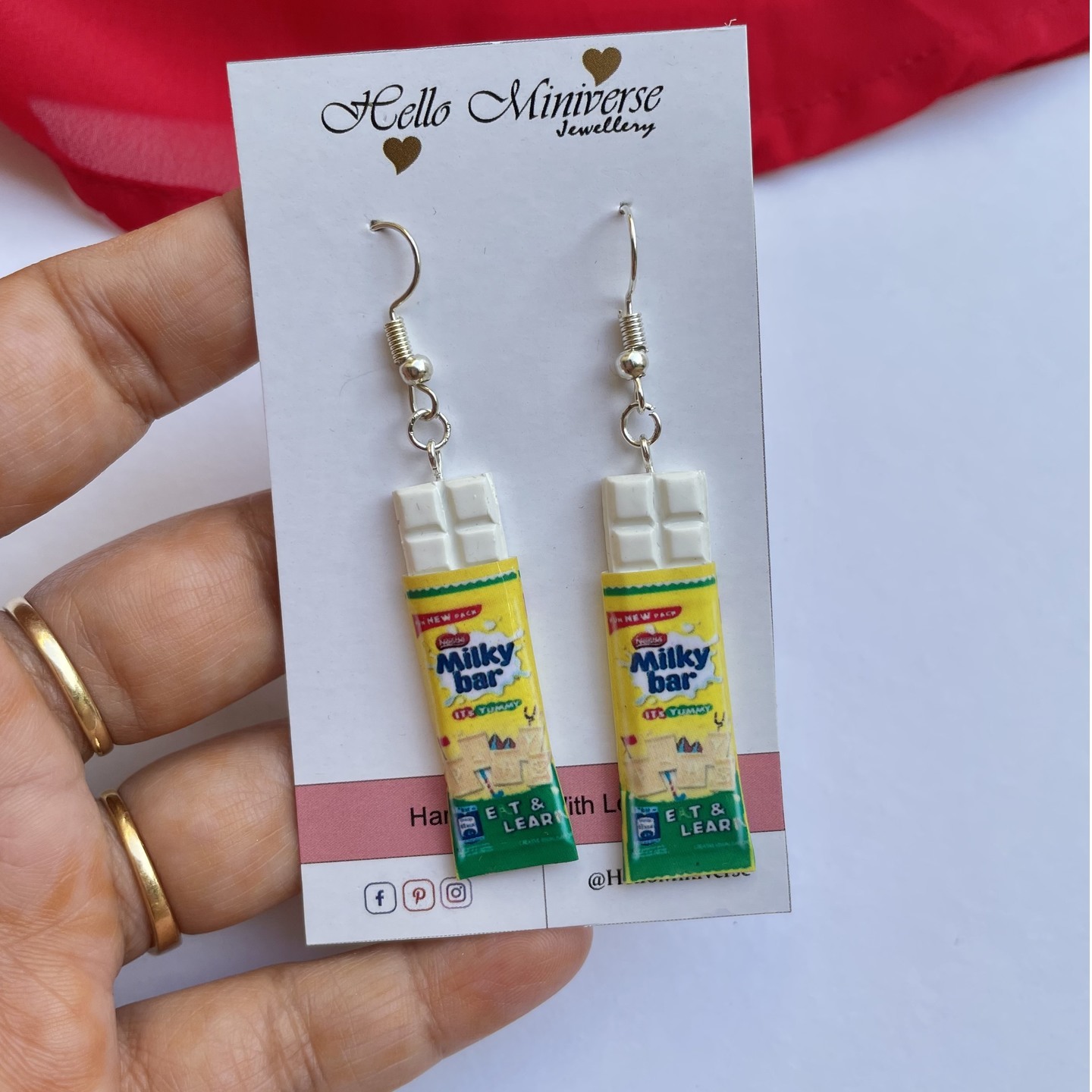 Miniature Milky Bar Earrings
