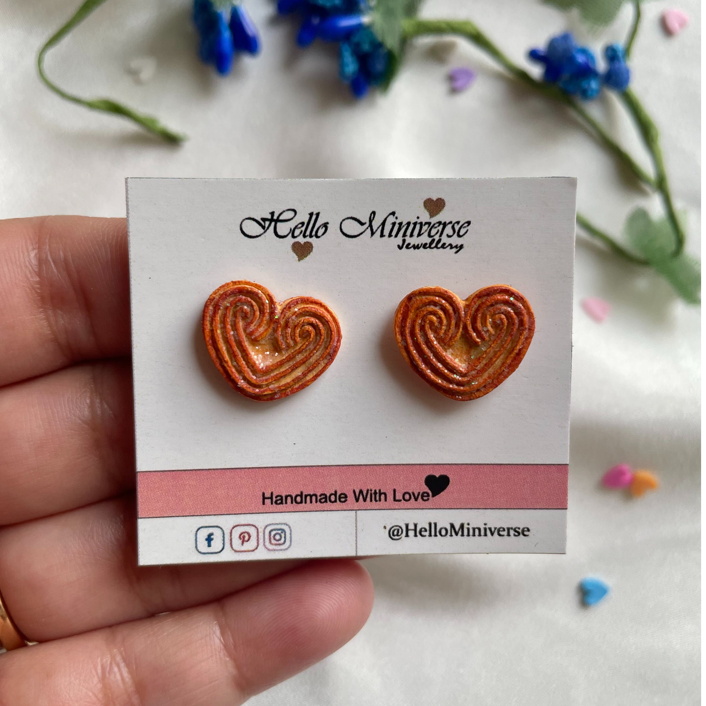 Miniature Little Hearts Biscuit Studs