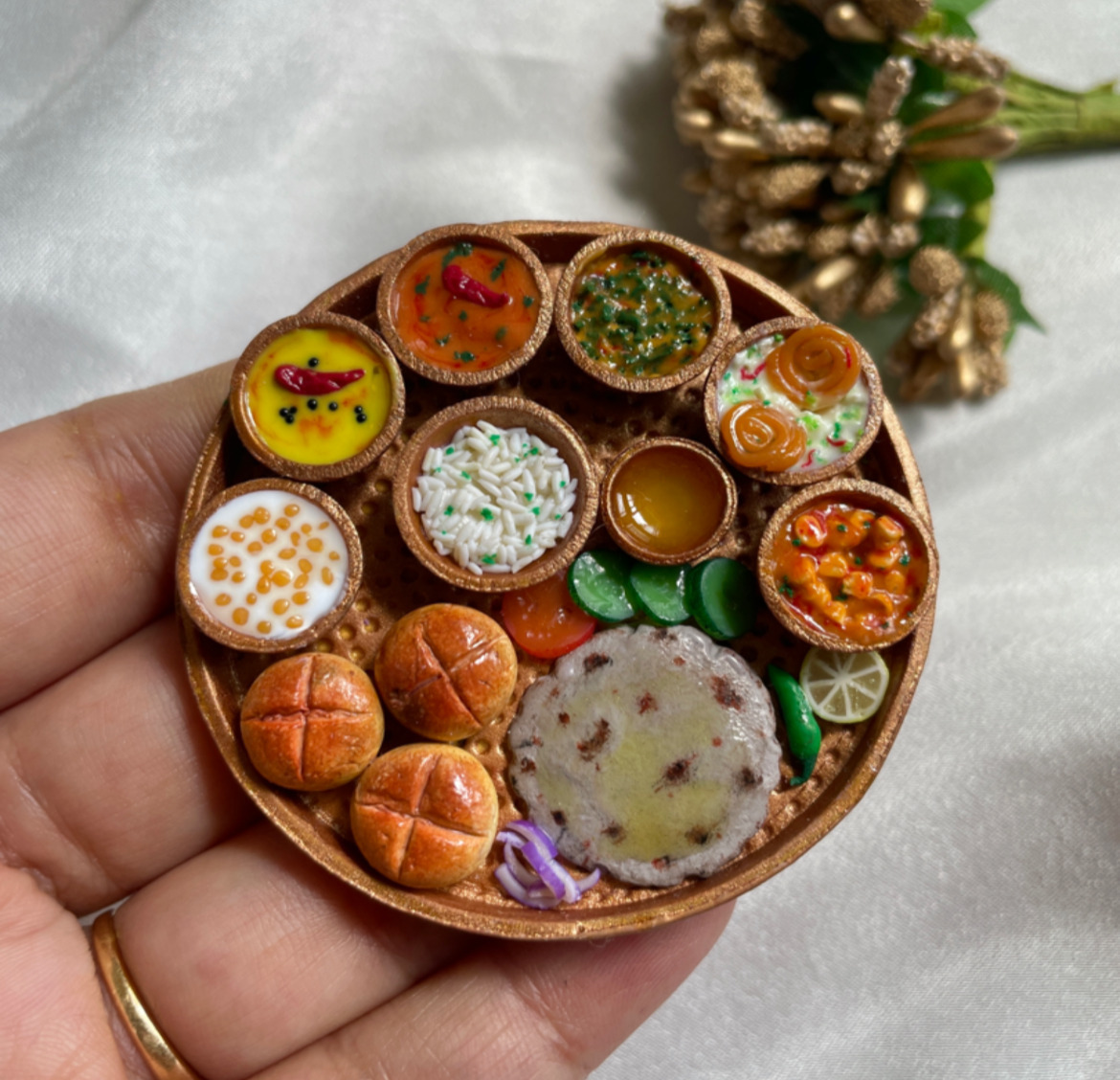 Miniature Rajasthani Thali Fridge Magnet