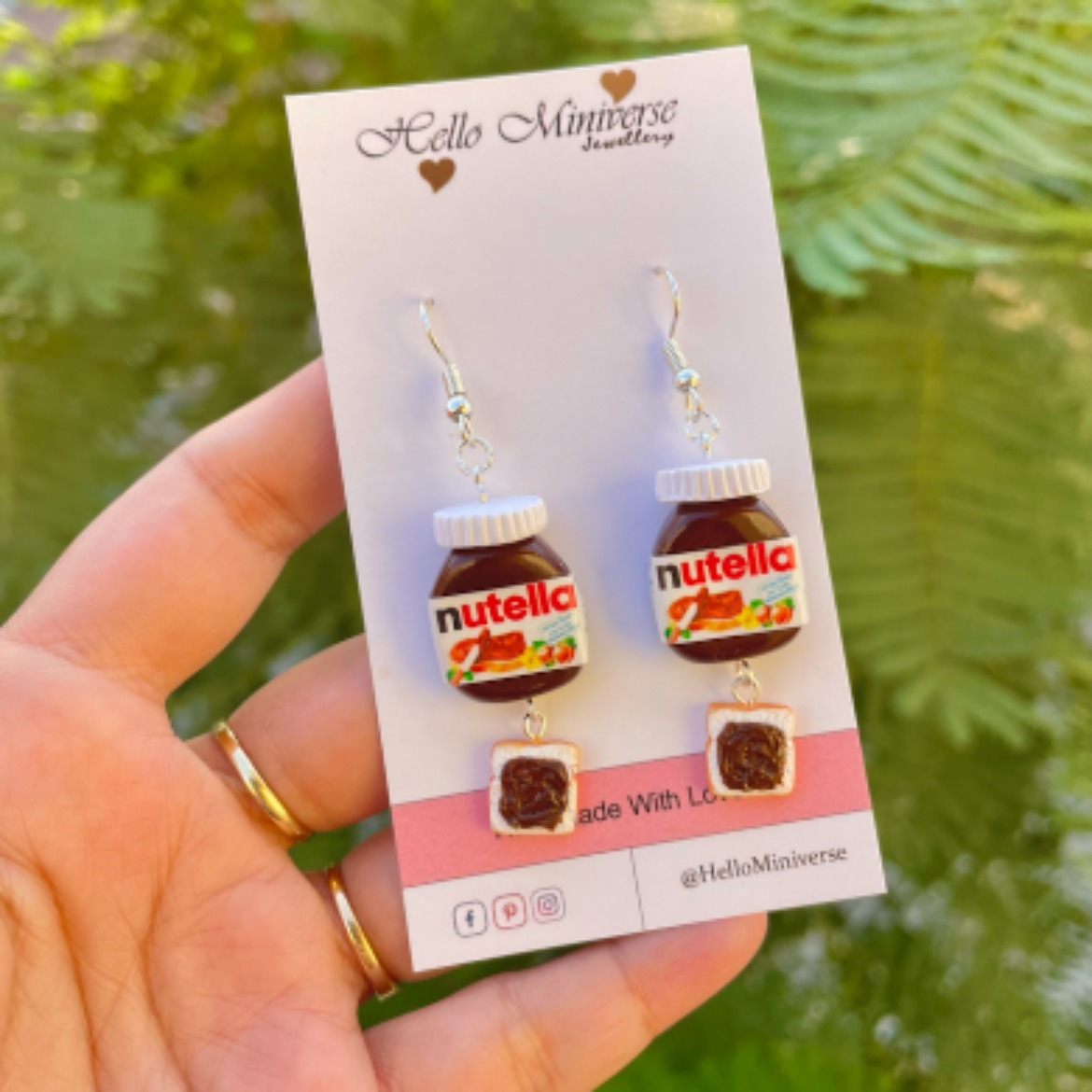 Nutella Earrings with Bread