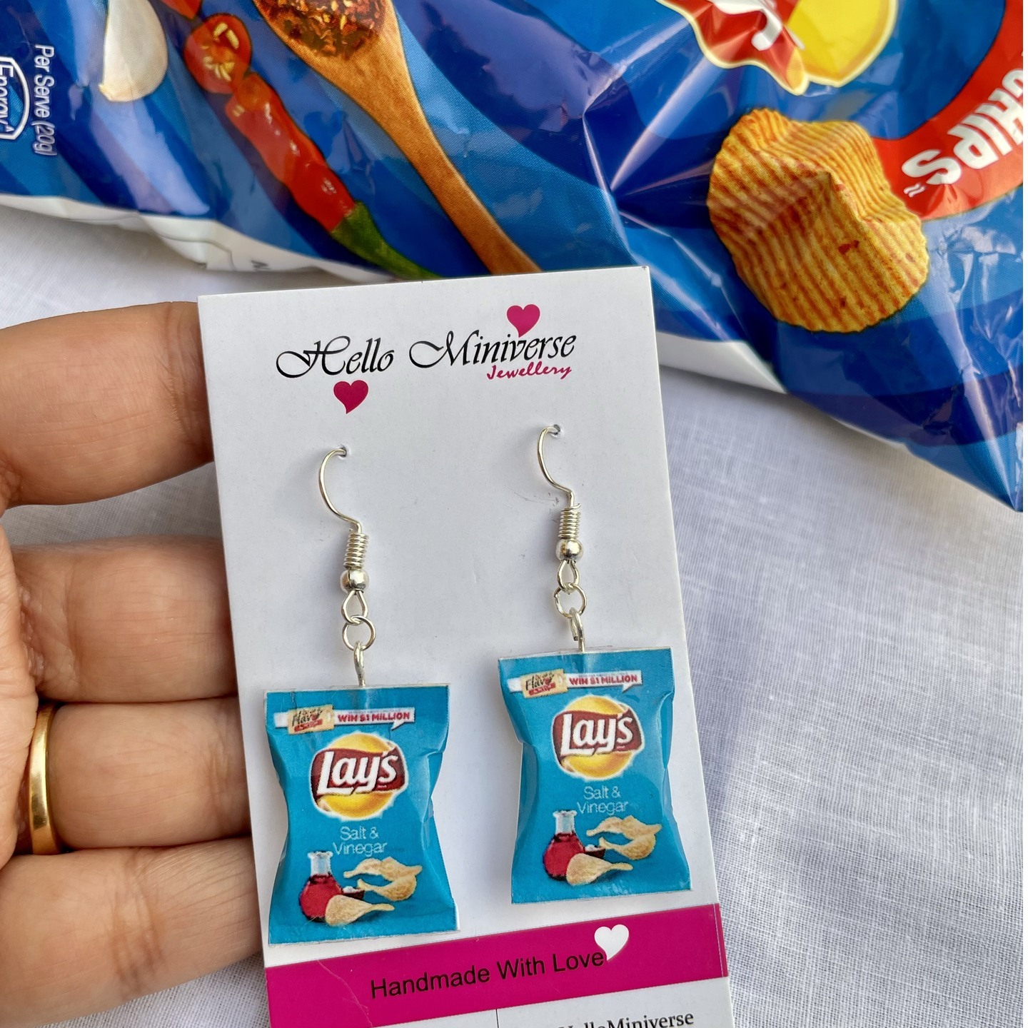 Lays Salt & Vinegar Flavour Earrings