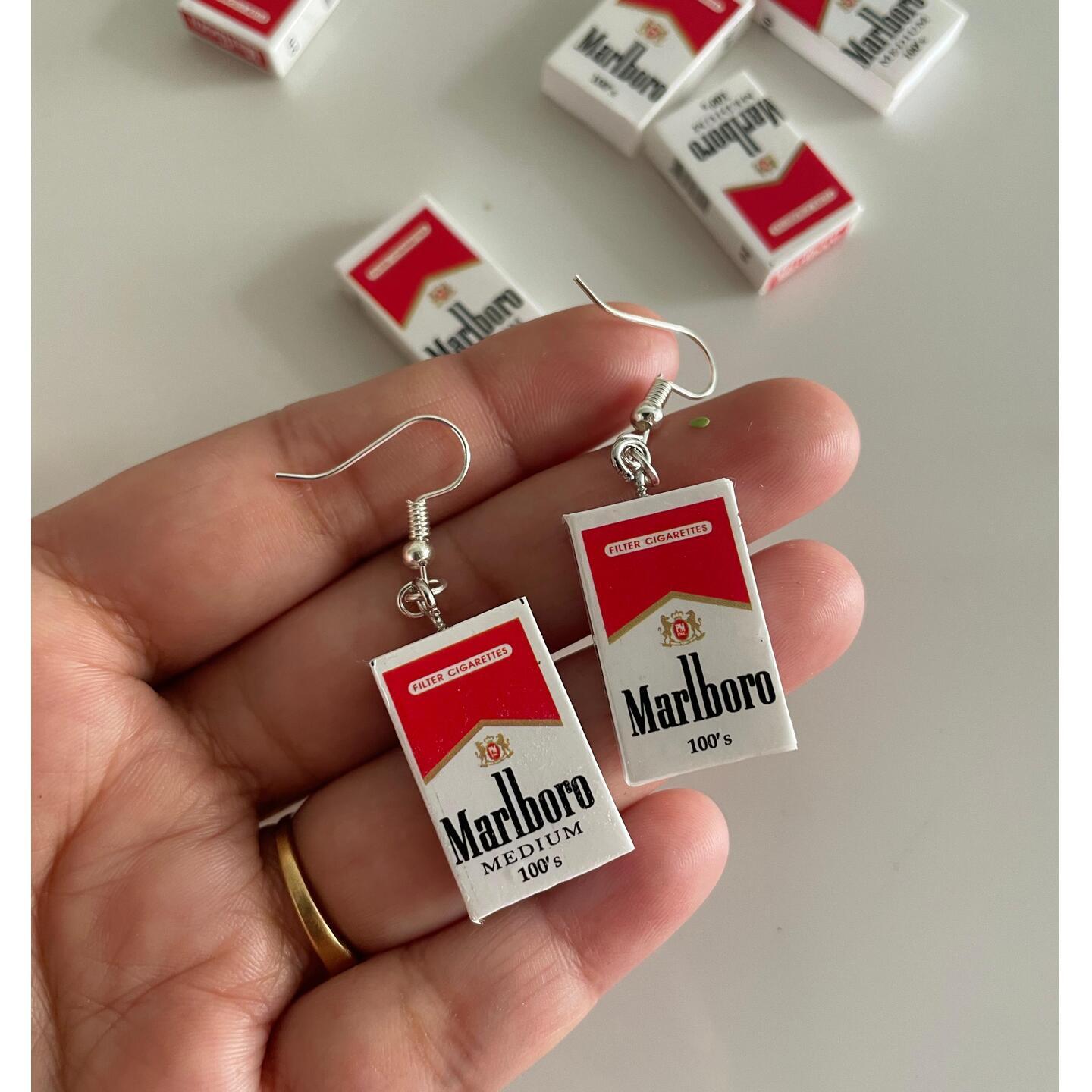 Miniature Cigarette Box Earrings 