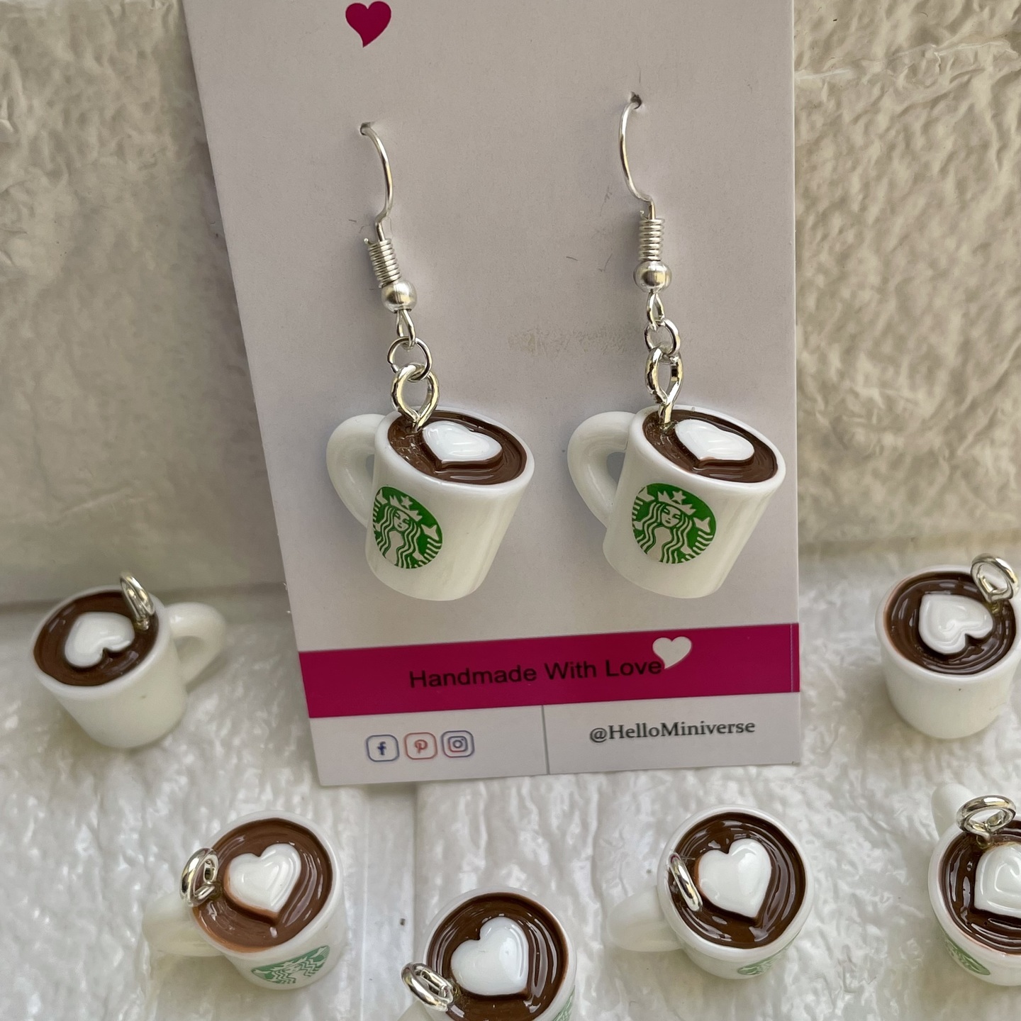 Miniature Starbucks Love Hot Coffee Earrings
