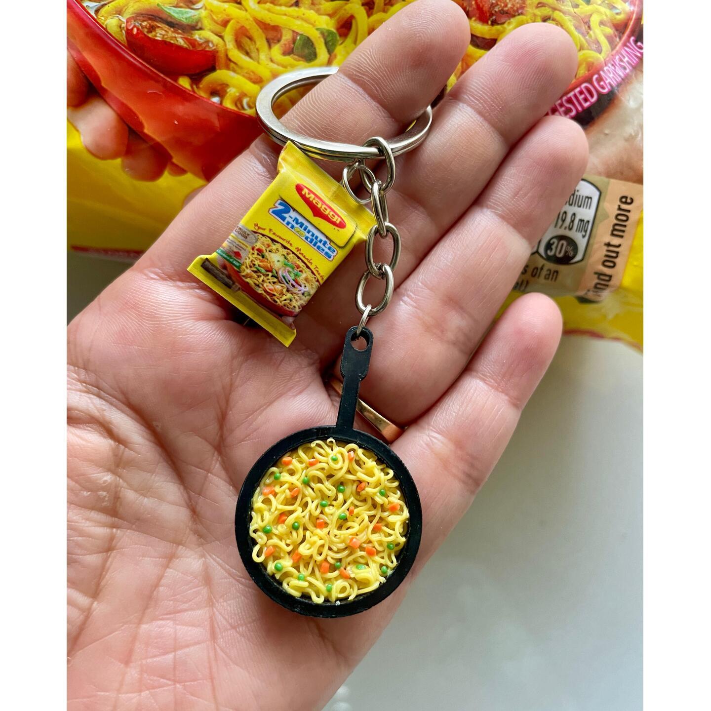 Miniature Maggi Pan Keychain 