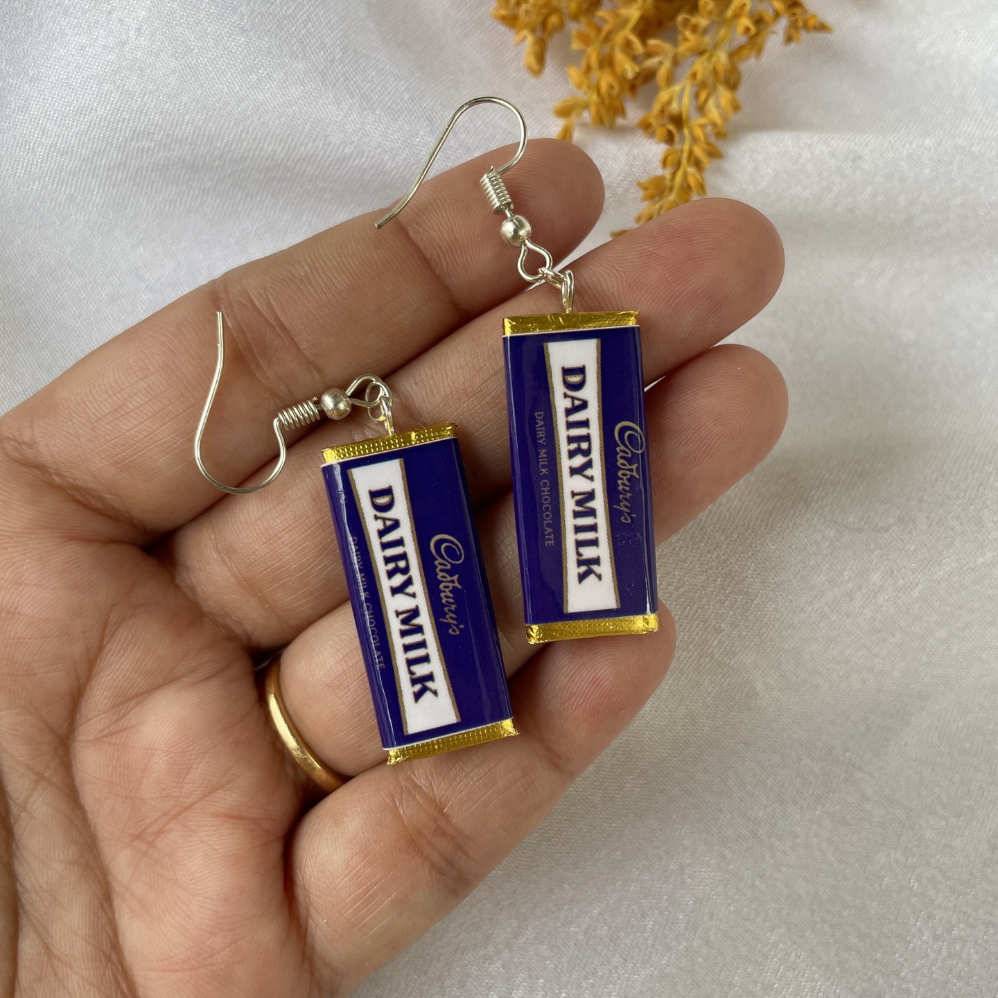 Miniature Old Diary Milk Chocolate Earrings