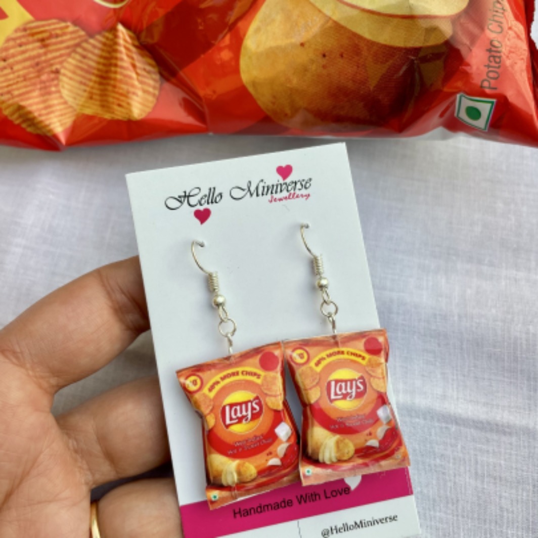 Lays Tomato Flavour Earrings 