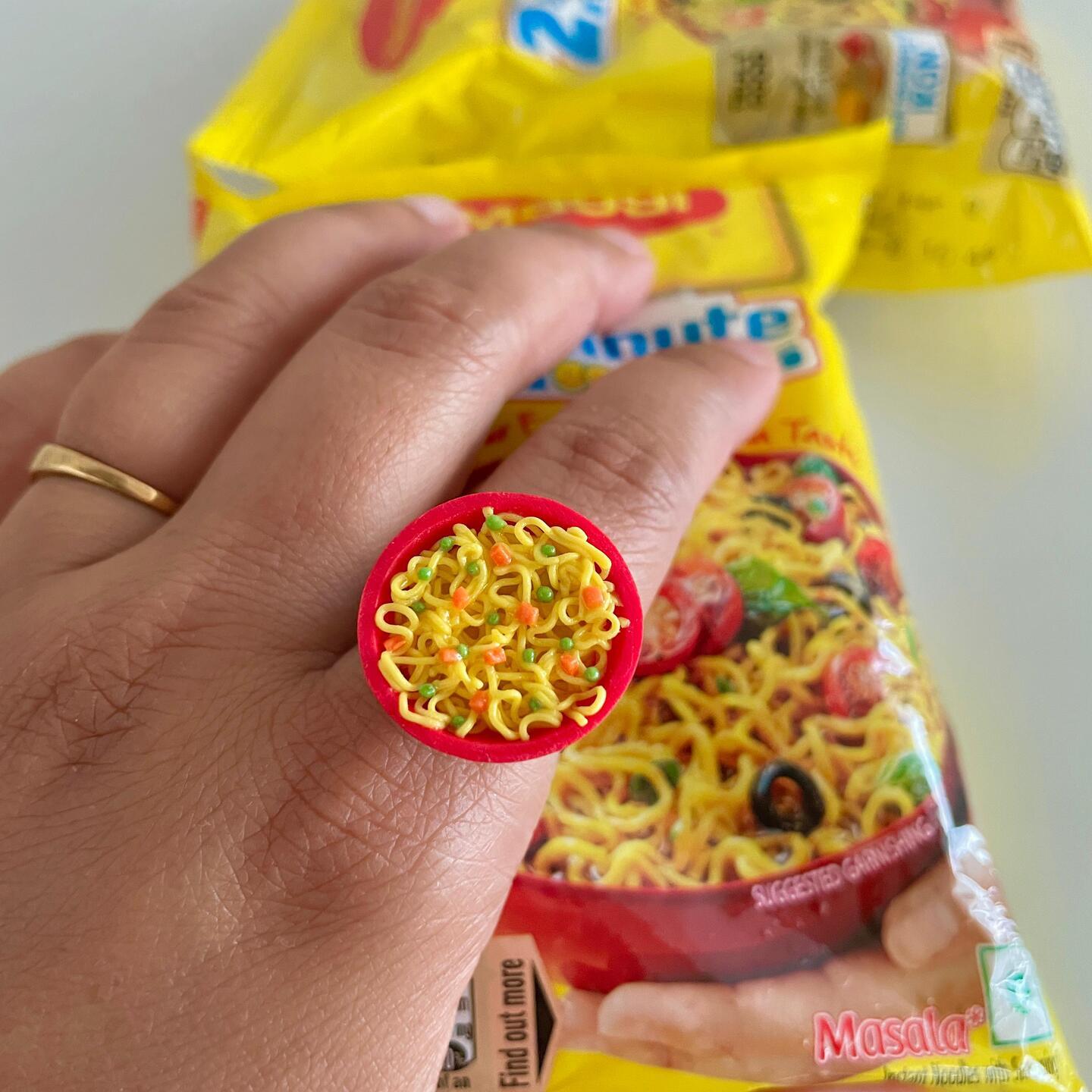 Miniature Noodles Bowl Ring