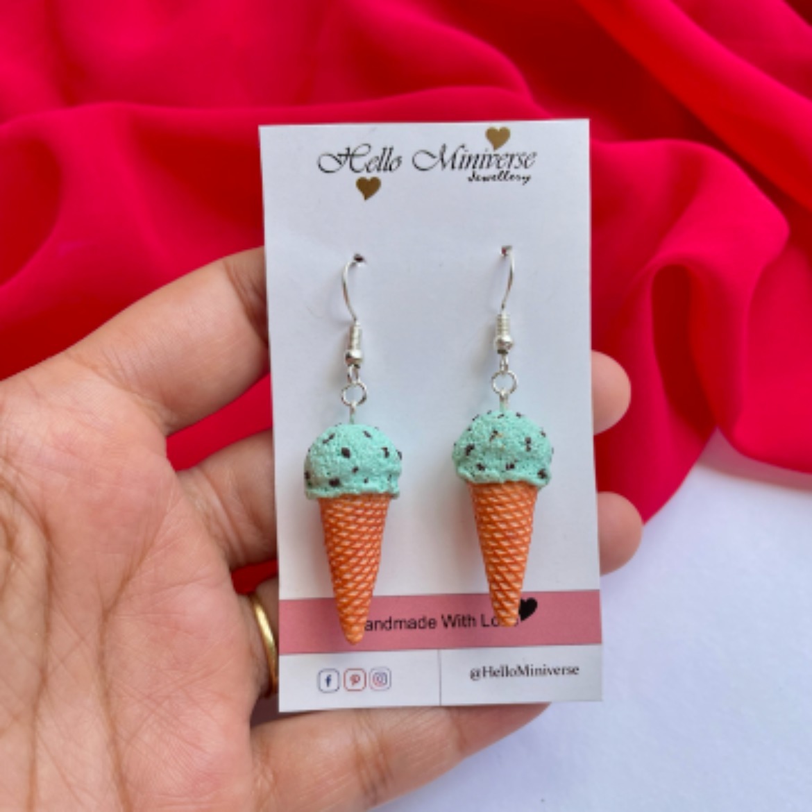 Miniature Mint Ice cream Earrings