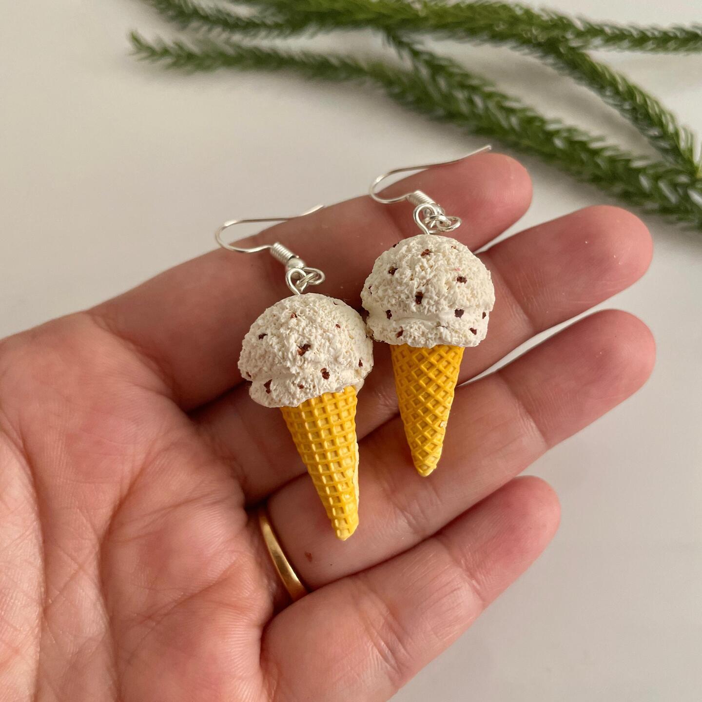 Miniature Vanilla Ice cream Earrings