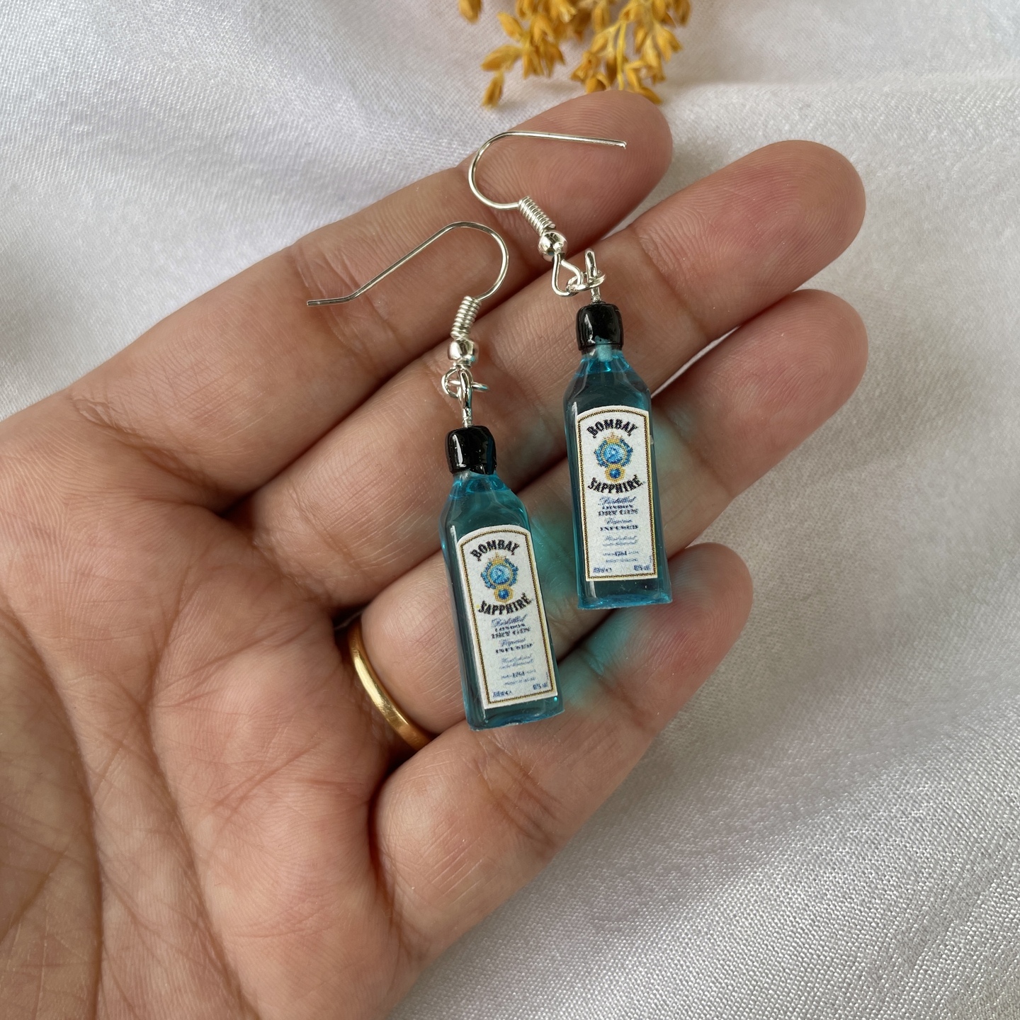 Miniature Bombay Sapphire Gin Earrings