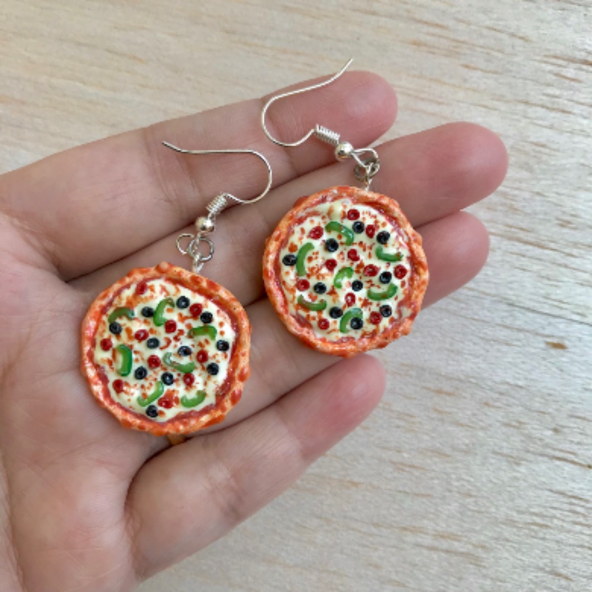 Miniature Whole Pizza Earrings