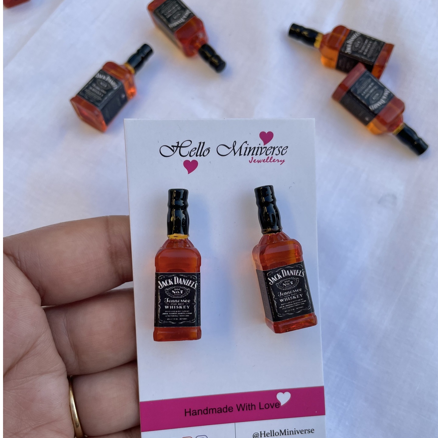Miniature Jack Daniels Studs