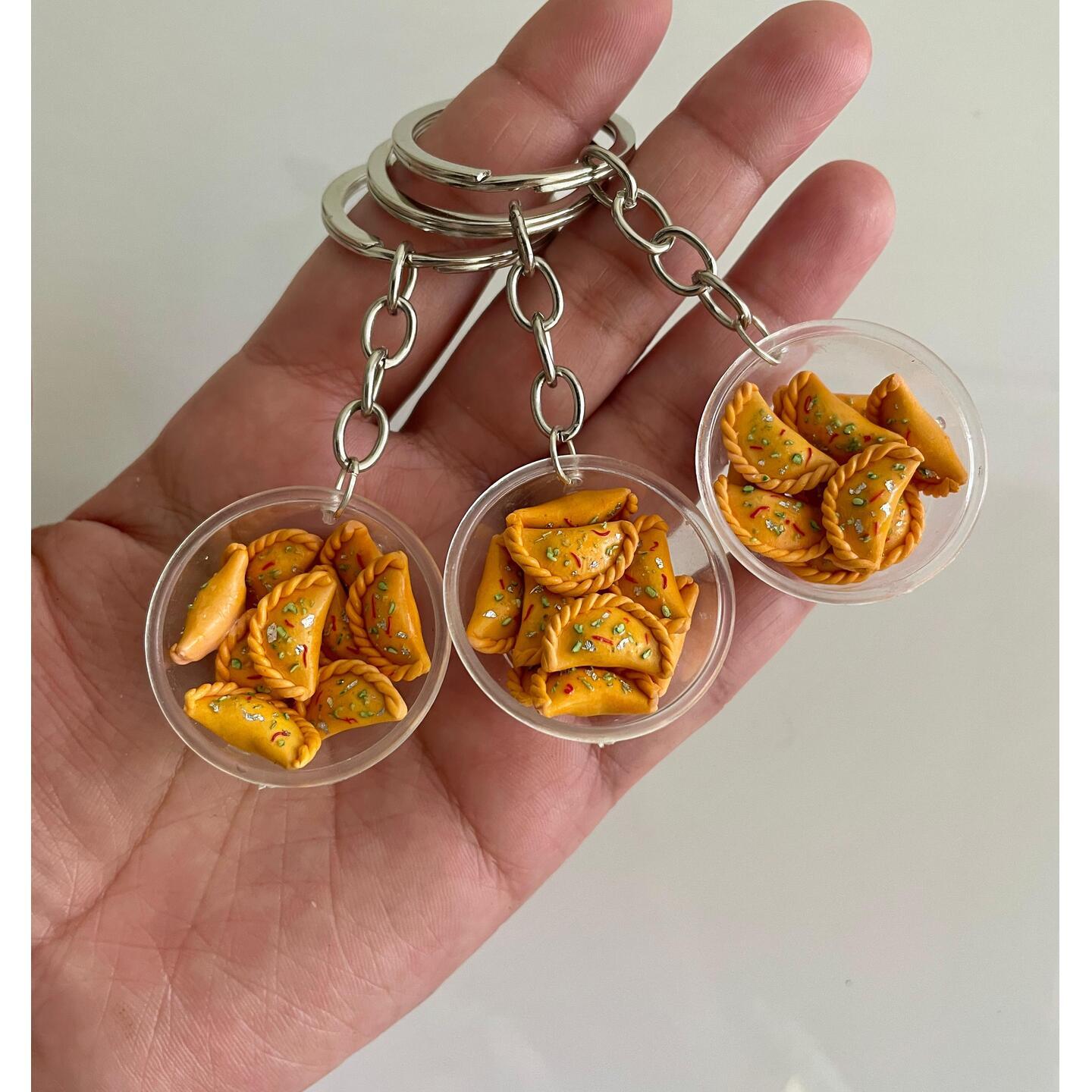 Miniature Gujiya Keychain