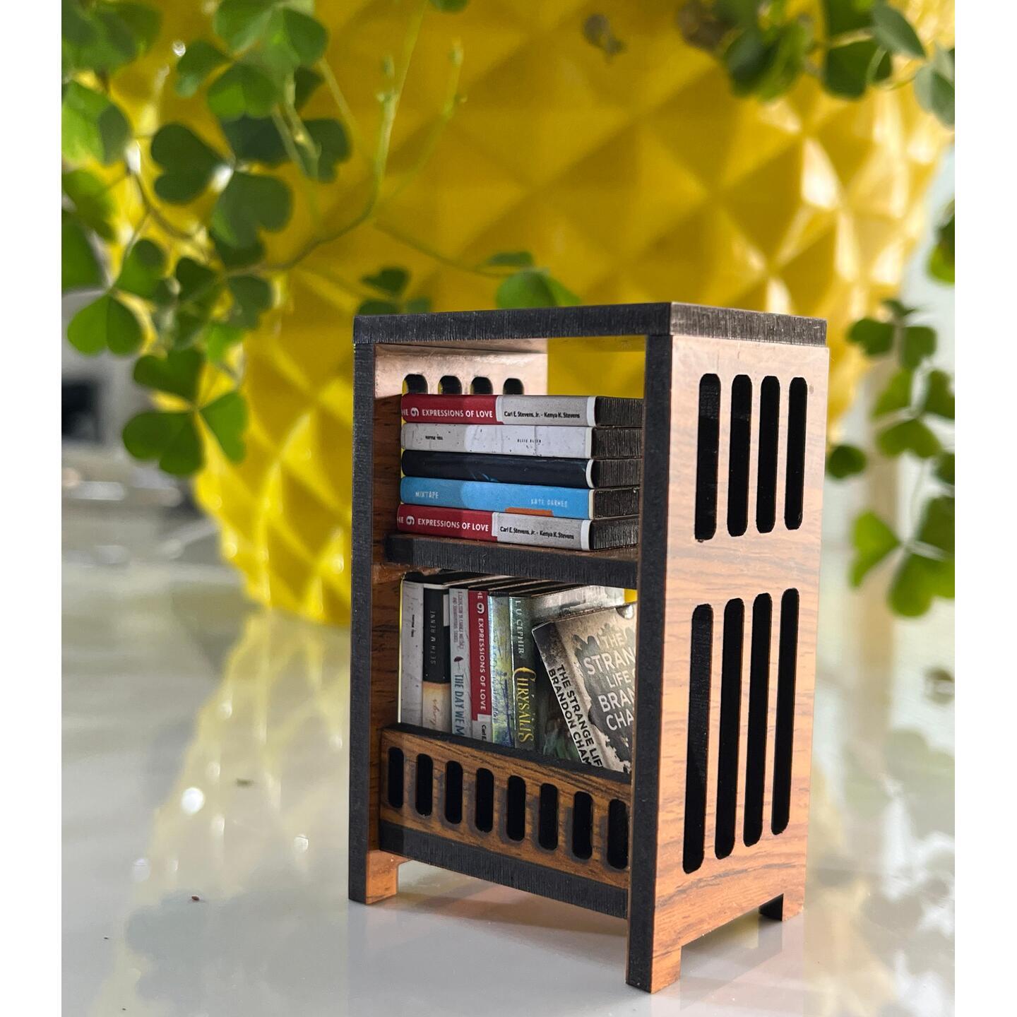 Miniature Natural Teak Wooden Bookshelf