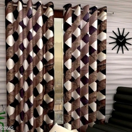 Polyester Printed Window Curtains ( Pack Of 2)