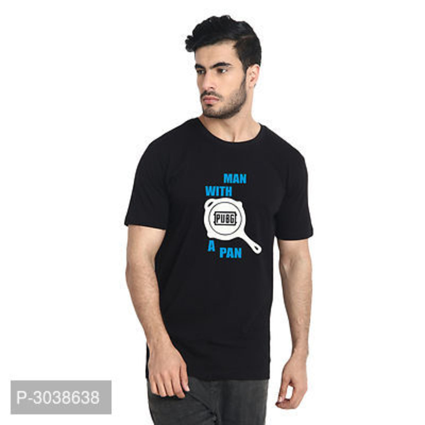 MAN WITH A PAN 'PUBG' BLACK T-SHIRT