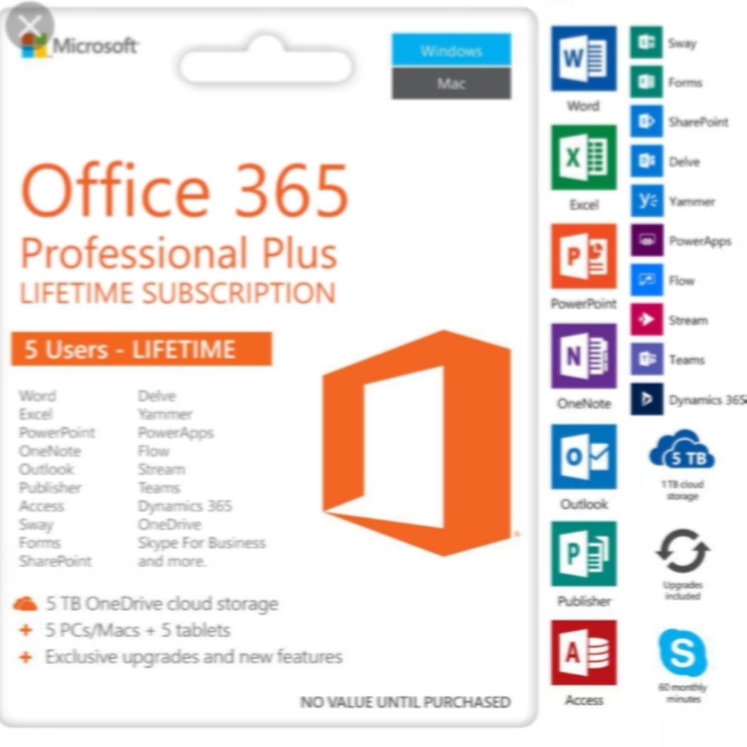 Microsoft 365 Professional Plus for WINDOWS & MAC