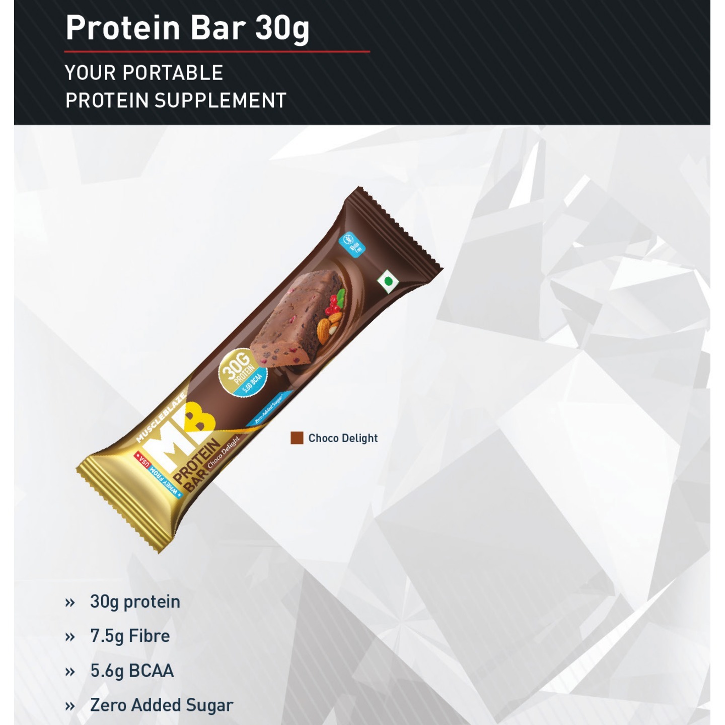 MastMart MuscleBlaze Hi-Protein Bar 30g Protein, Choco Delight 12 PiecesPack