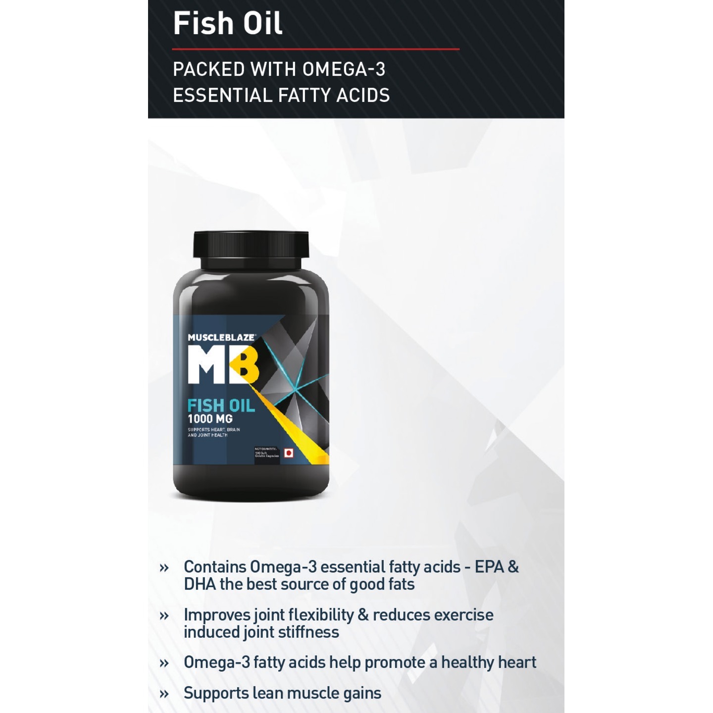 MastMart MuscleBlaze Fish Oil 1000 mg, 180 softgels