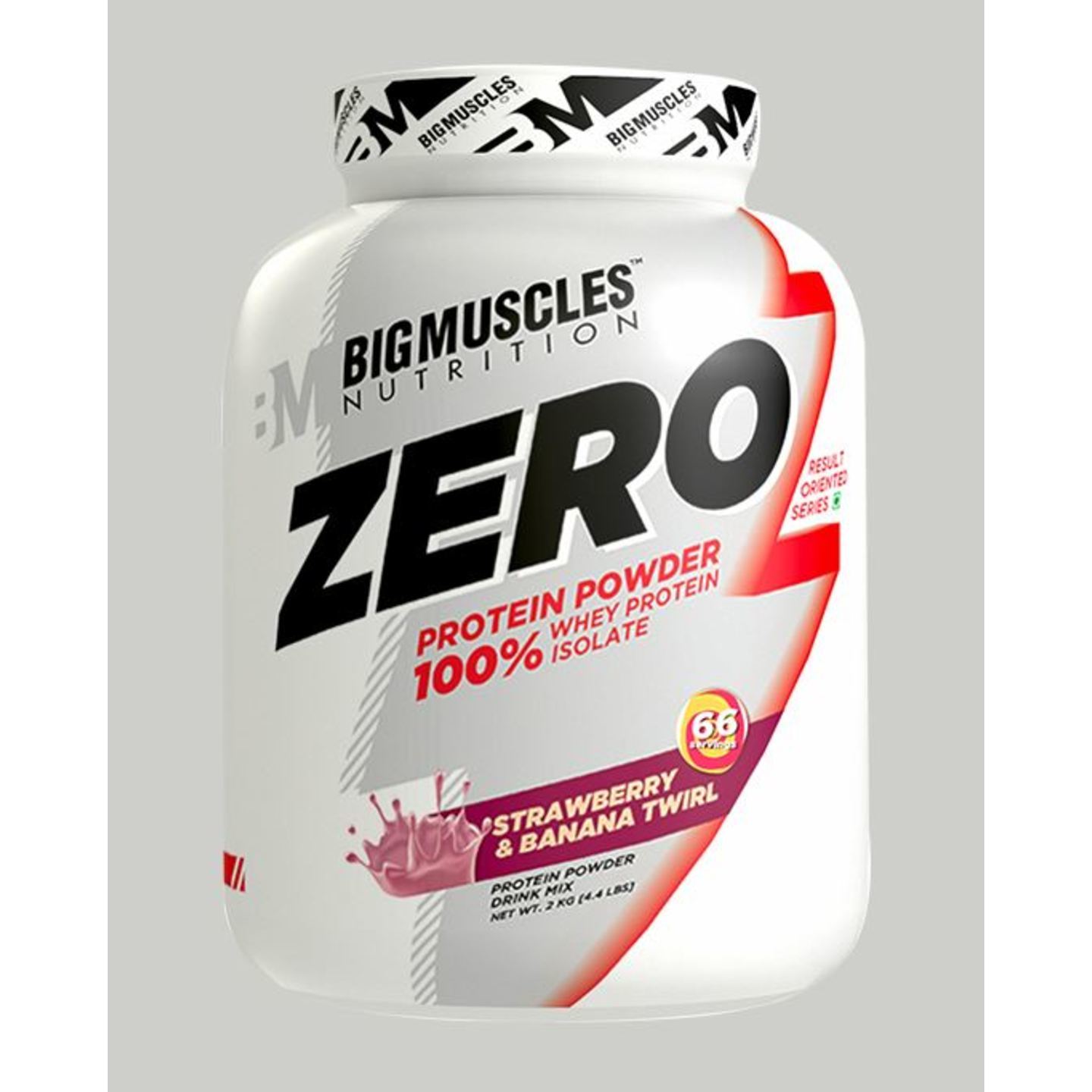 MastMart Bigmuscles Nutrition ZERO Protein Powder from 100 Whey Isolate Strawberry & Banana Twirl 4.4 lbs