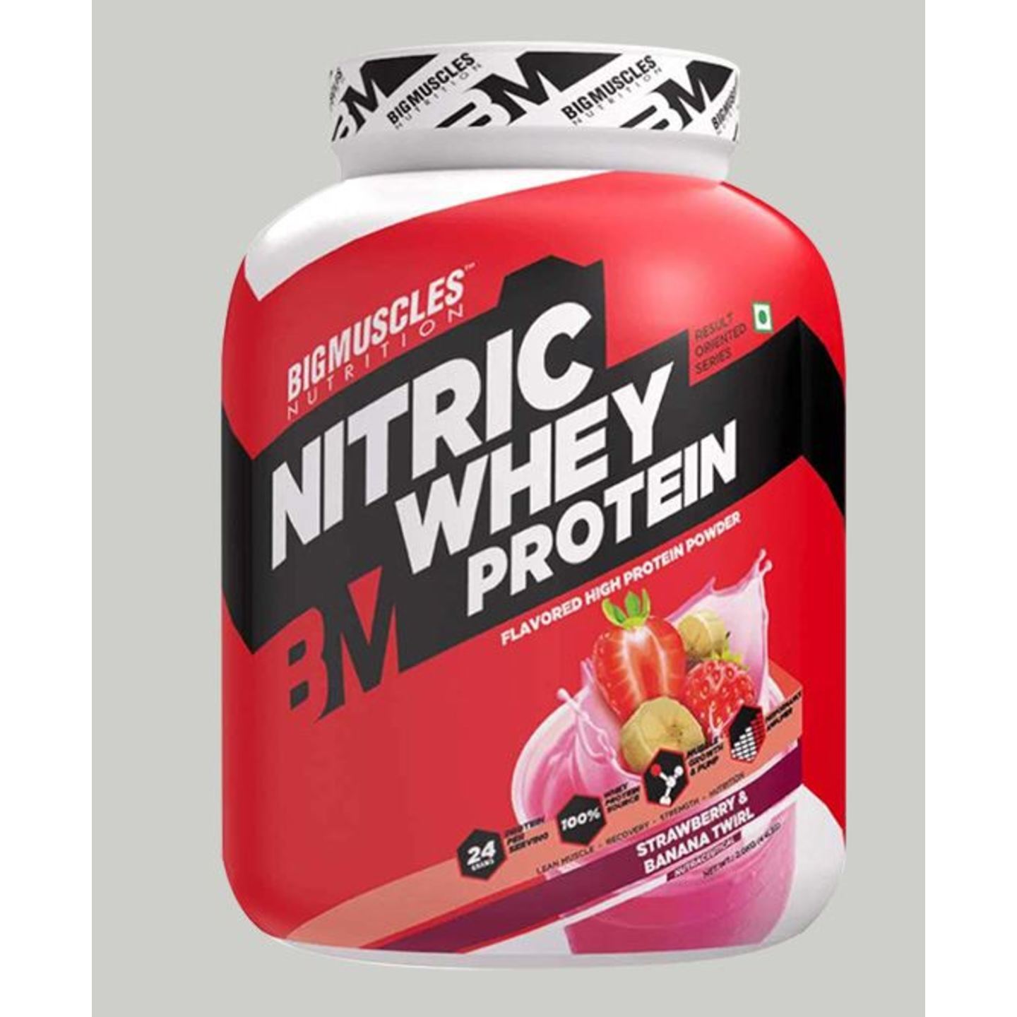 MastMart Bigmuscles Nutrition Nitric Whey Protein Strawberry Banana Twirl 4.4 lbs