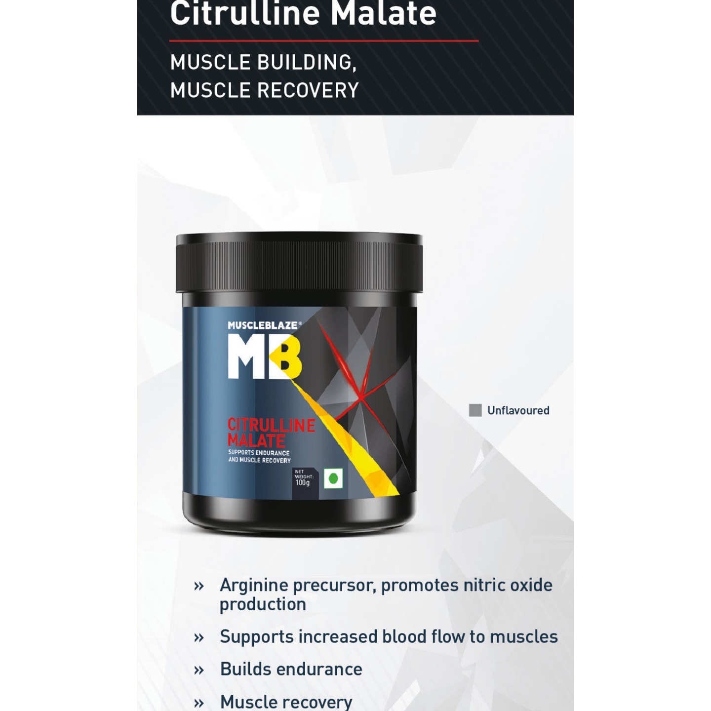 MastMart MuscleBlaze Citrulline Malate, 0.1 Kg Unflavored