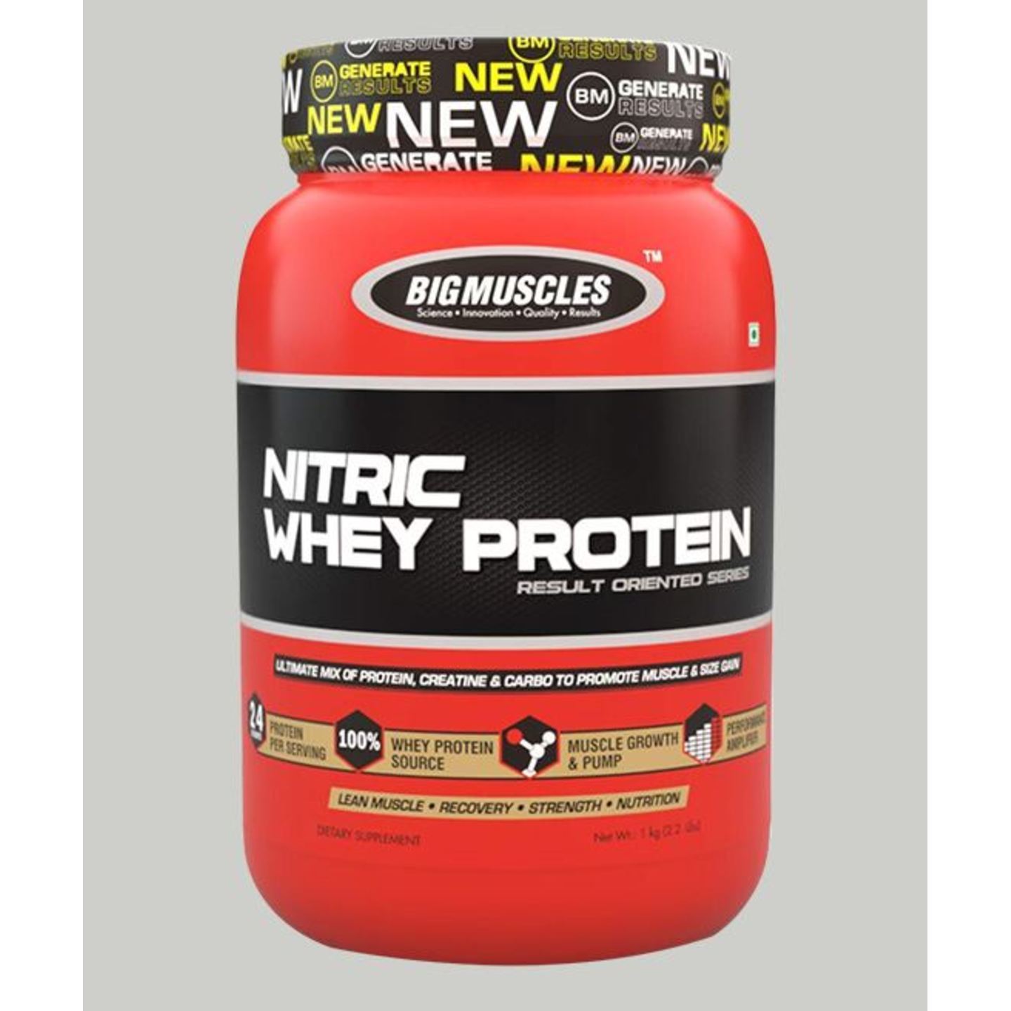 MastMart Bigmuscles Nutrition Nitric Whey Protein Strawberry Banana Twirl 900 gm