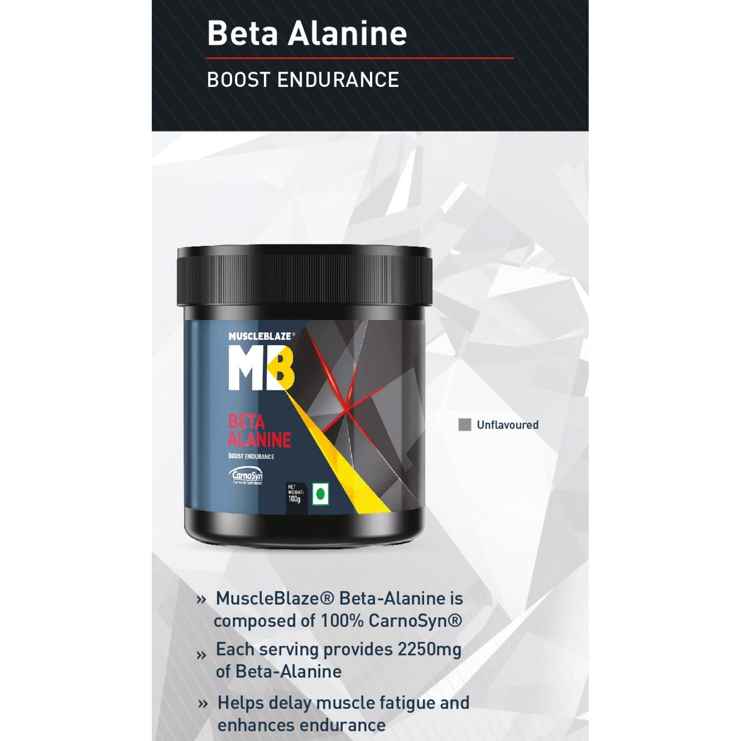 MastMart MuscleBlaze Beta Alanine, 0.1 Kg Unflavoured