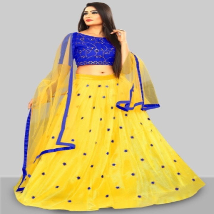 LoyRoz Embroidered Semi Stitched Lehenga Choli
